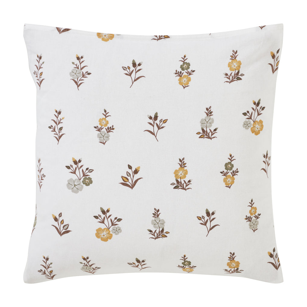 Flax Linen Cotton Cushion Cover – Yellow/Grey