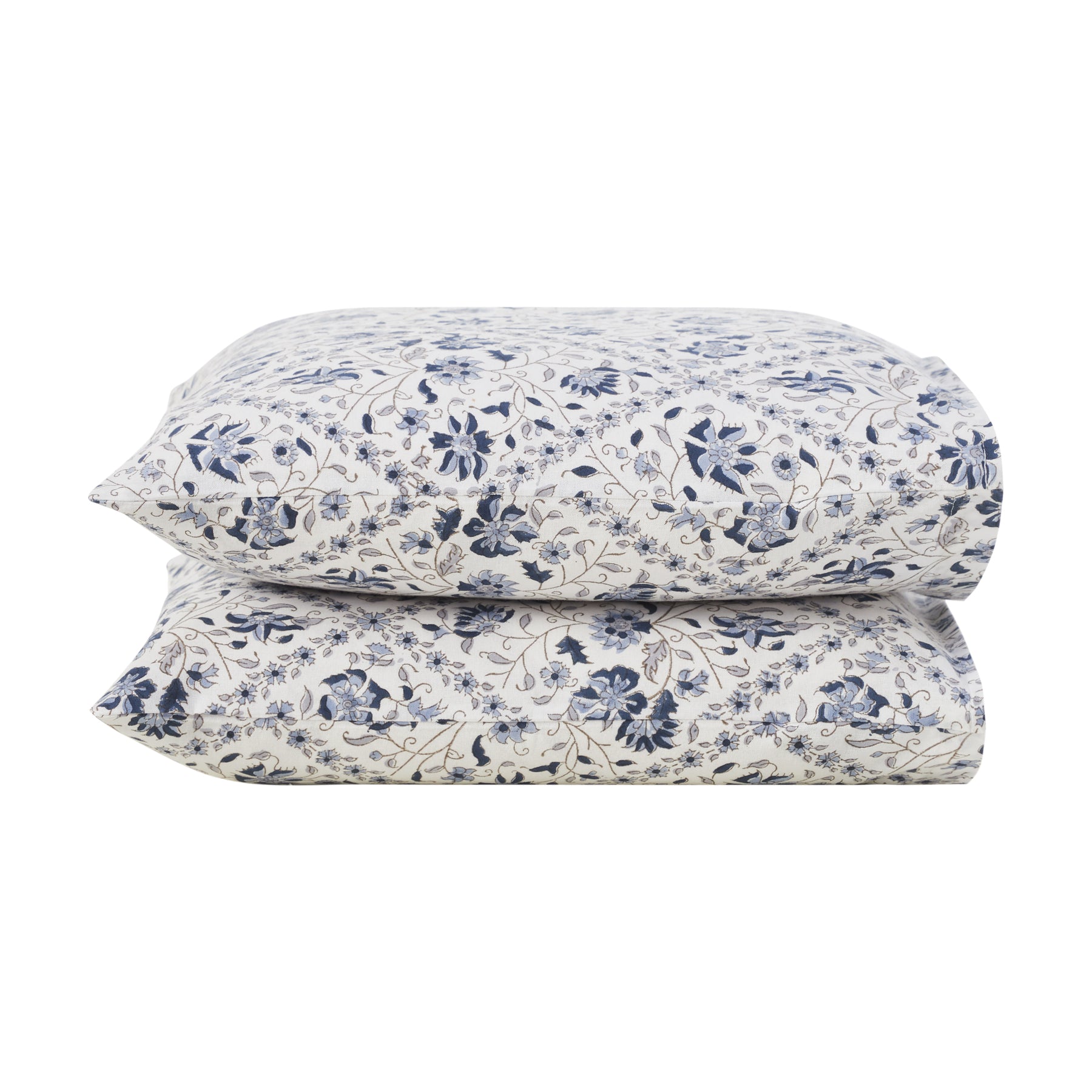 Lattice Garden Cotton Cushion Cover – Blue