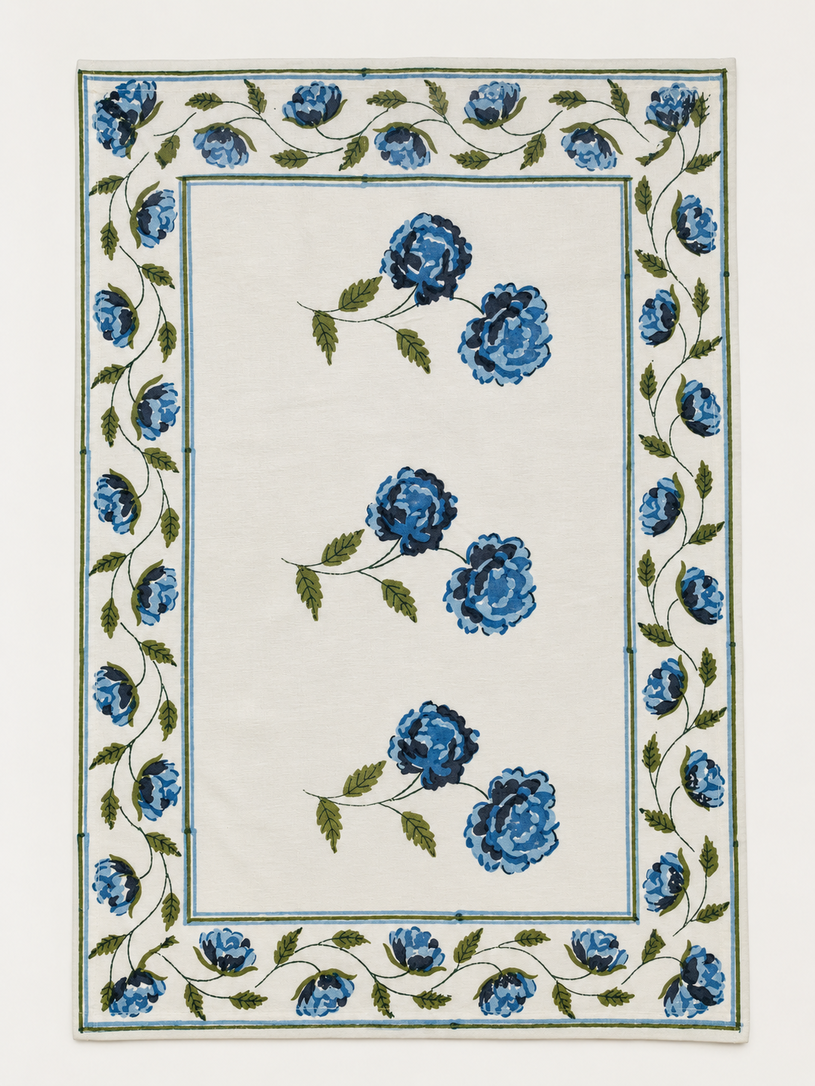 Peonia Blue-Green Floral Table Mat Set of 6