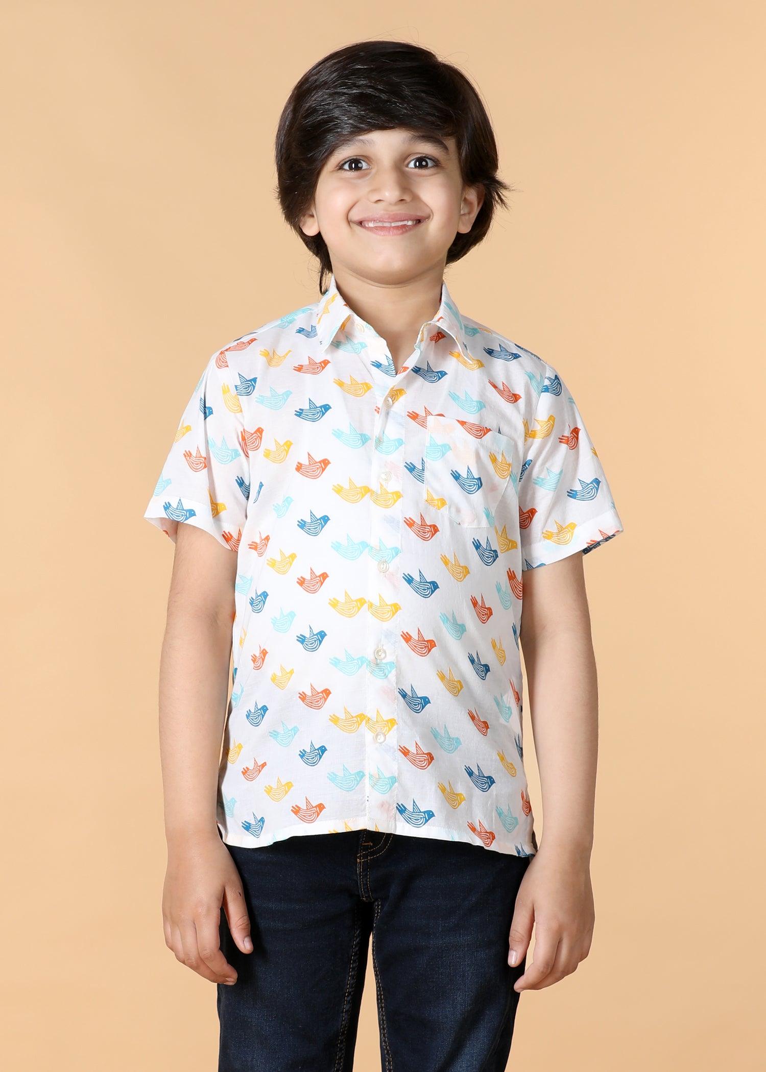Multi Cotton Boys Shirt