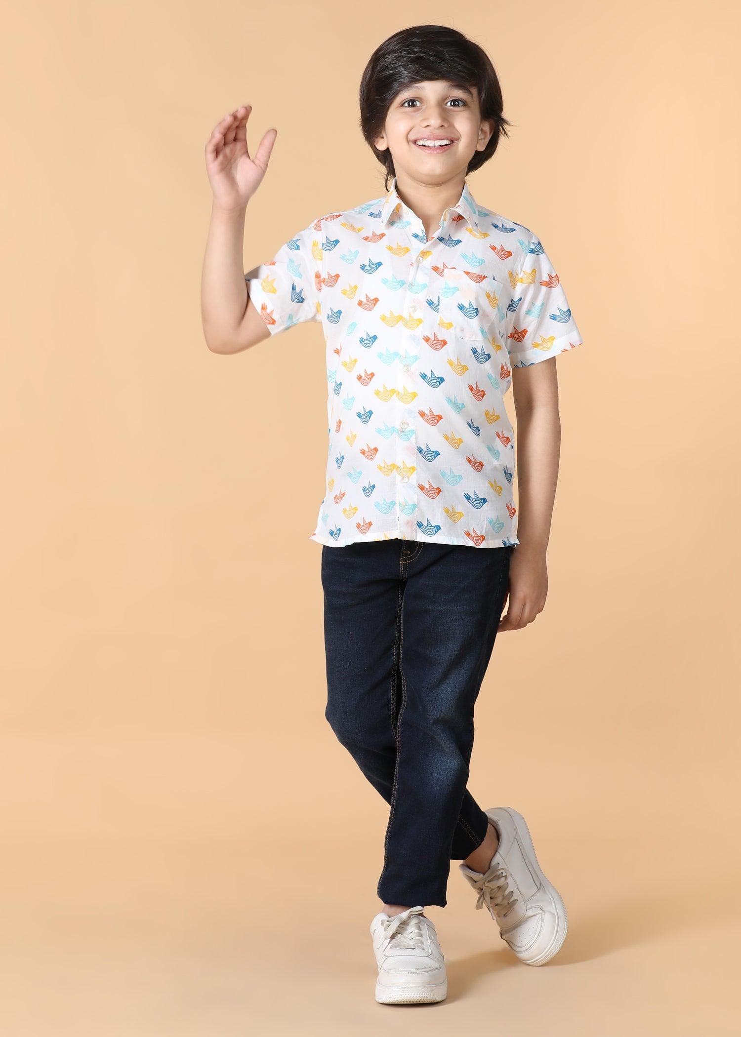 Multi Cotton Boys Shirt