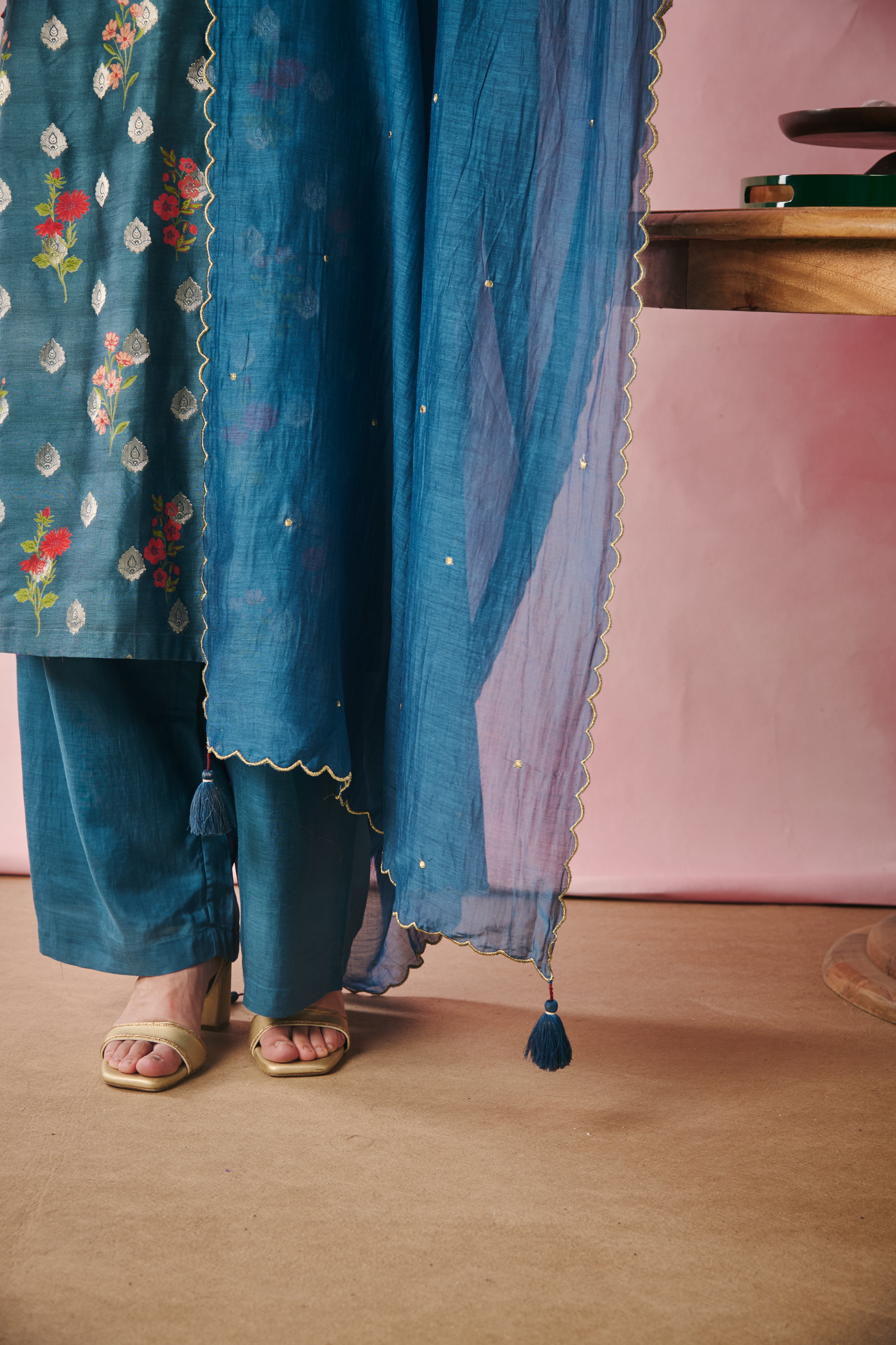 Chanderi Dupatta - Blue