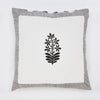 Daffodil Grey & Black Hand Block Print Cotton Cushion Cover