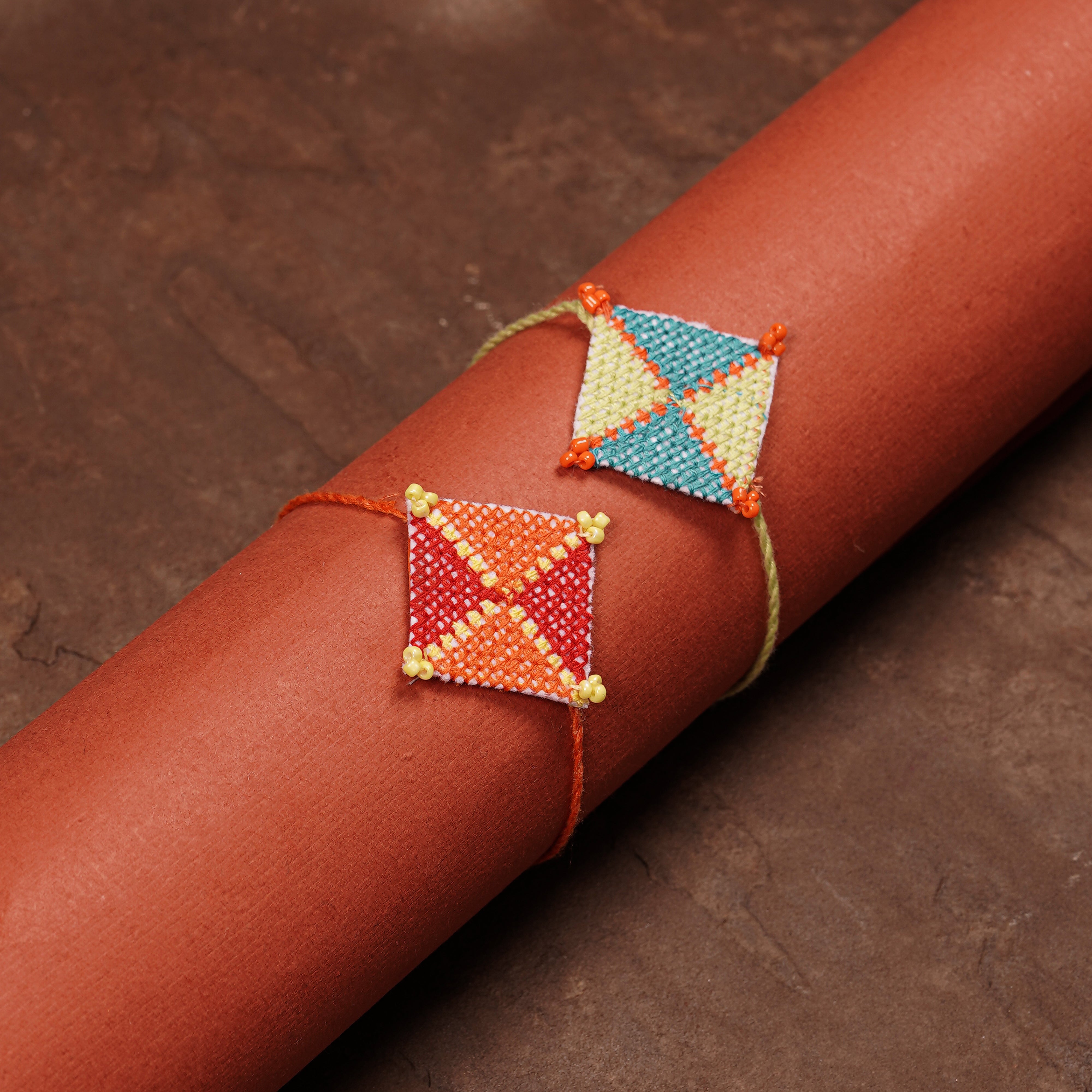 Cross Knot Rakhi Set of 2