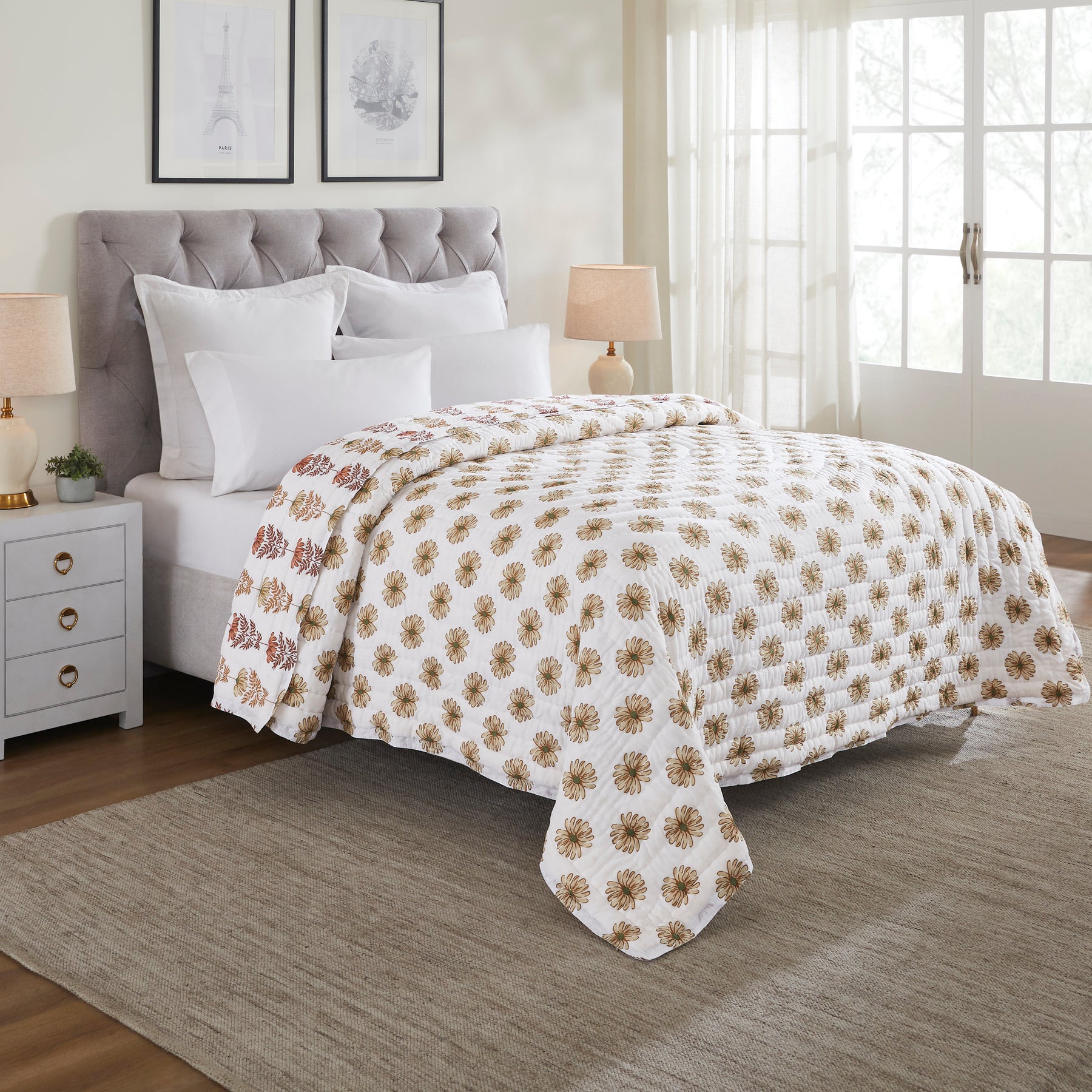 Luna Cotton Quilt – Brown