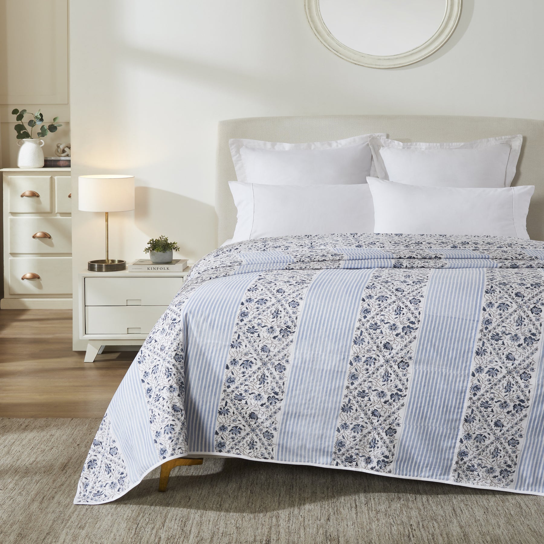 Lattice Garden Cotton Dohar – Blue