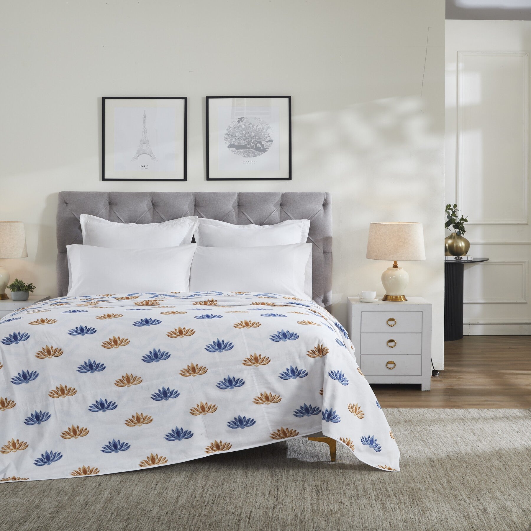 Sol Cotton Dohar-Blue/Mustard