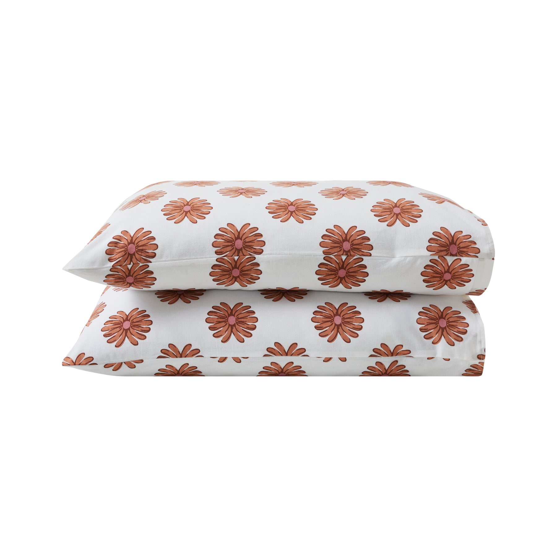 Luna Cotton Pillow Cover – Brown/Pink
