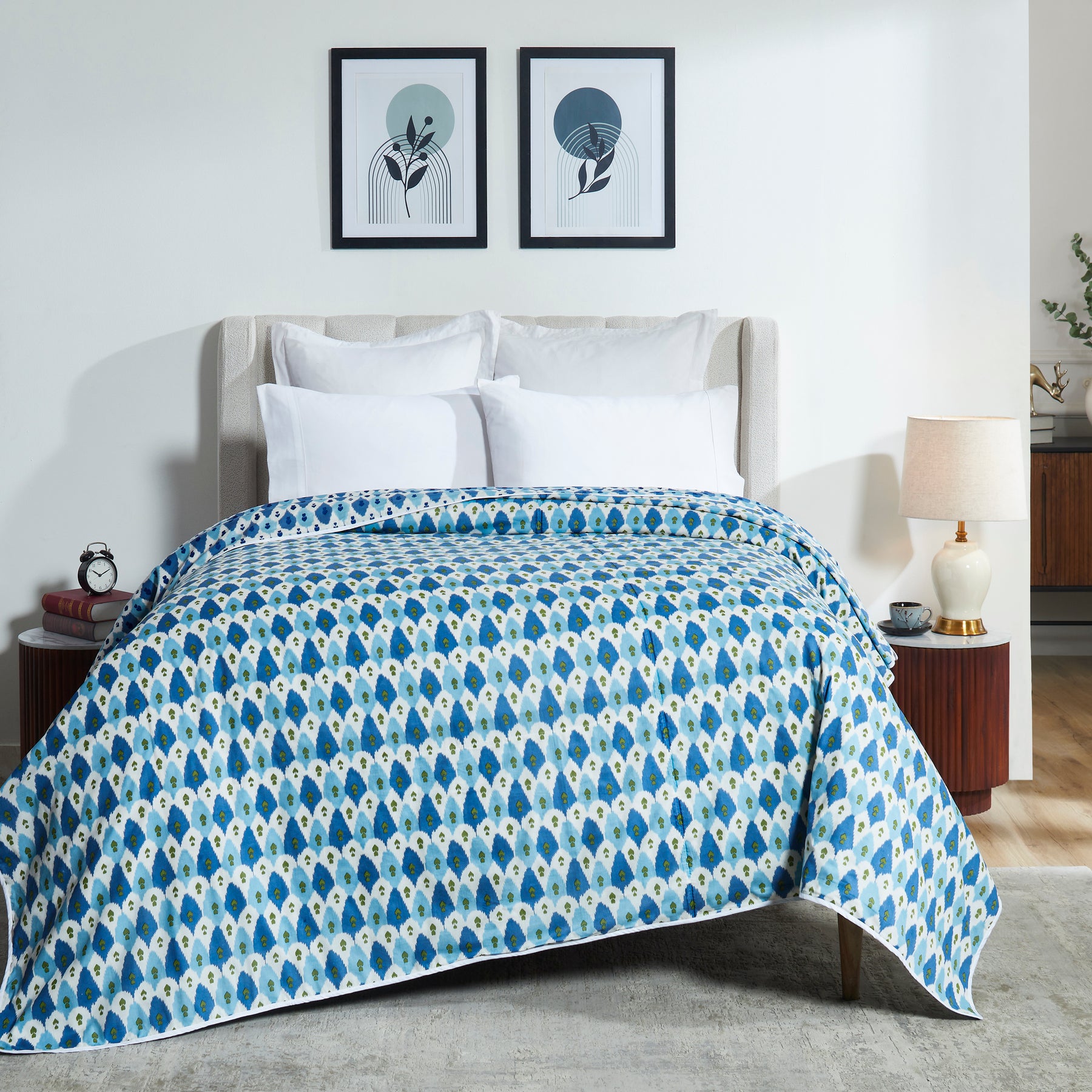 Ikat Cotton Dohar-Blue/Green