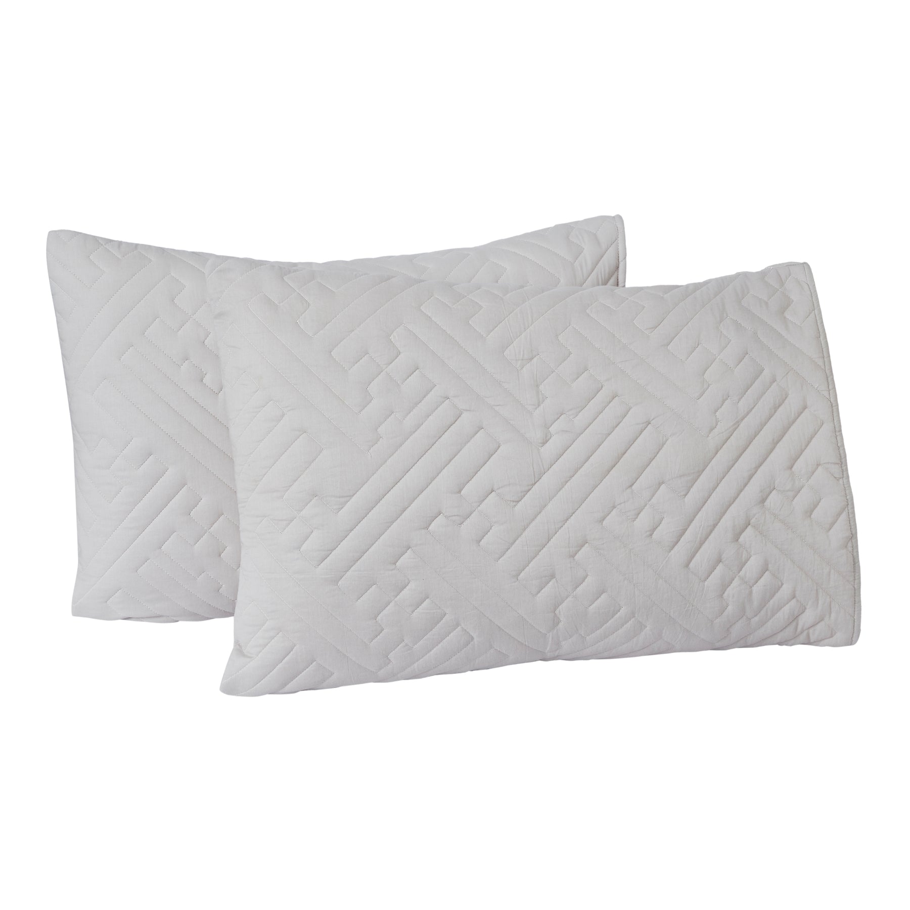 Quilted Bed Cover Set with Pillow Covers-Grey