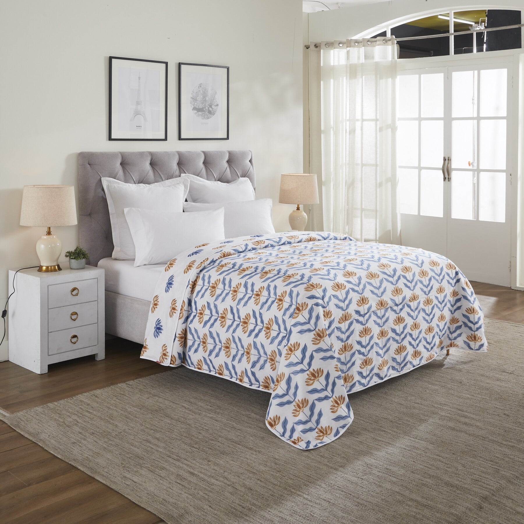 Sol Cotton Dohar-Blue/Mustard