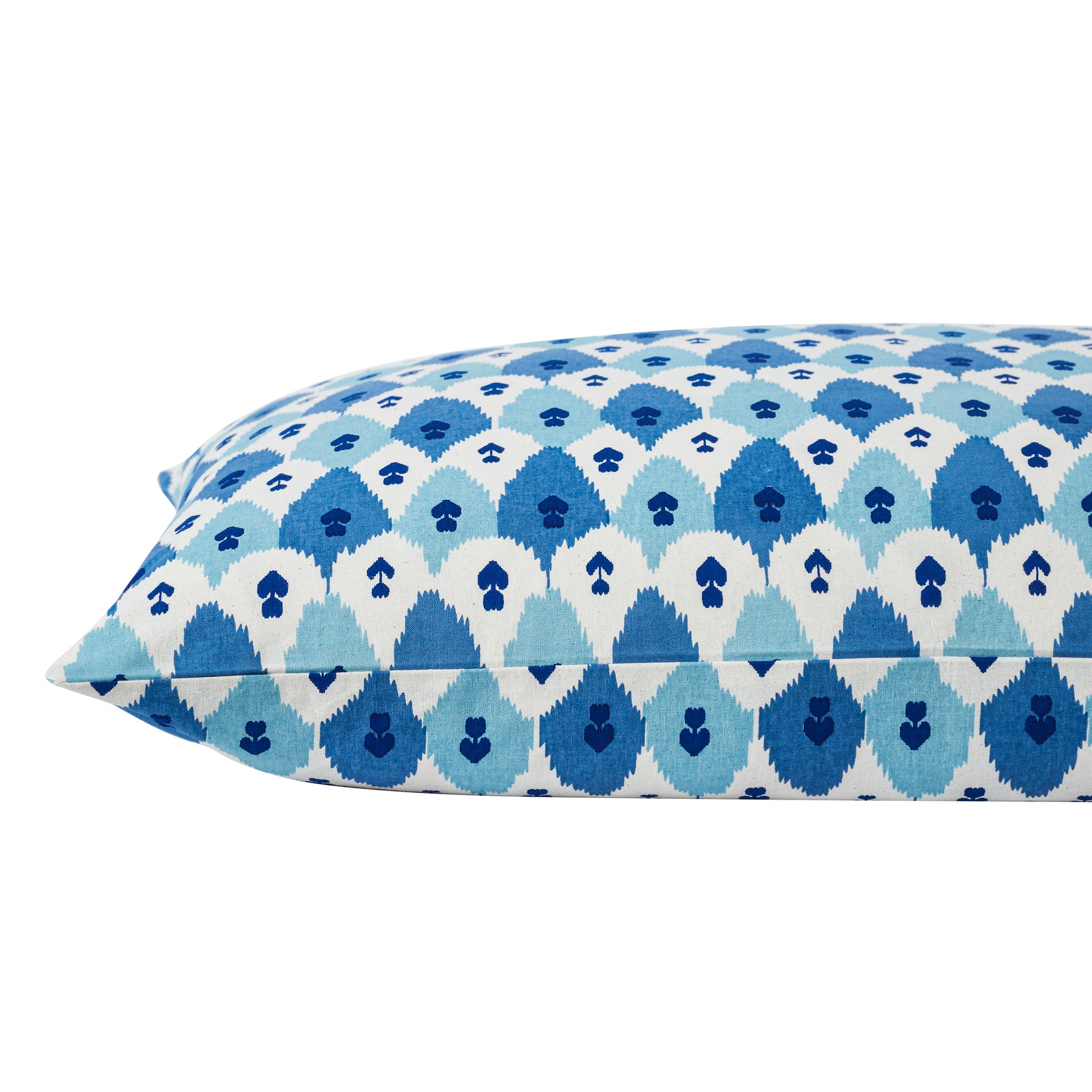 Ikat Cotton Pillow Cover – Blue/Green