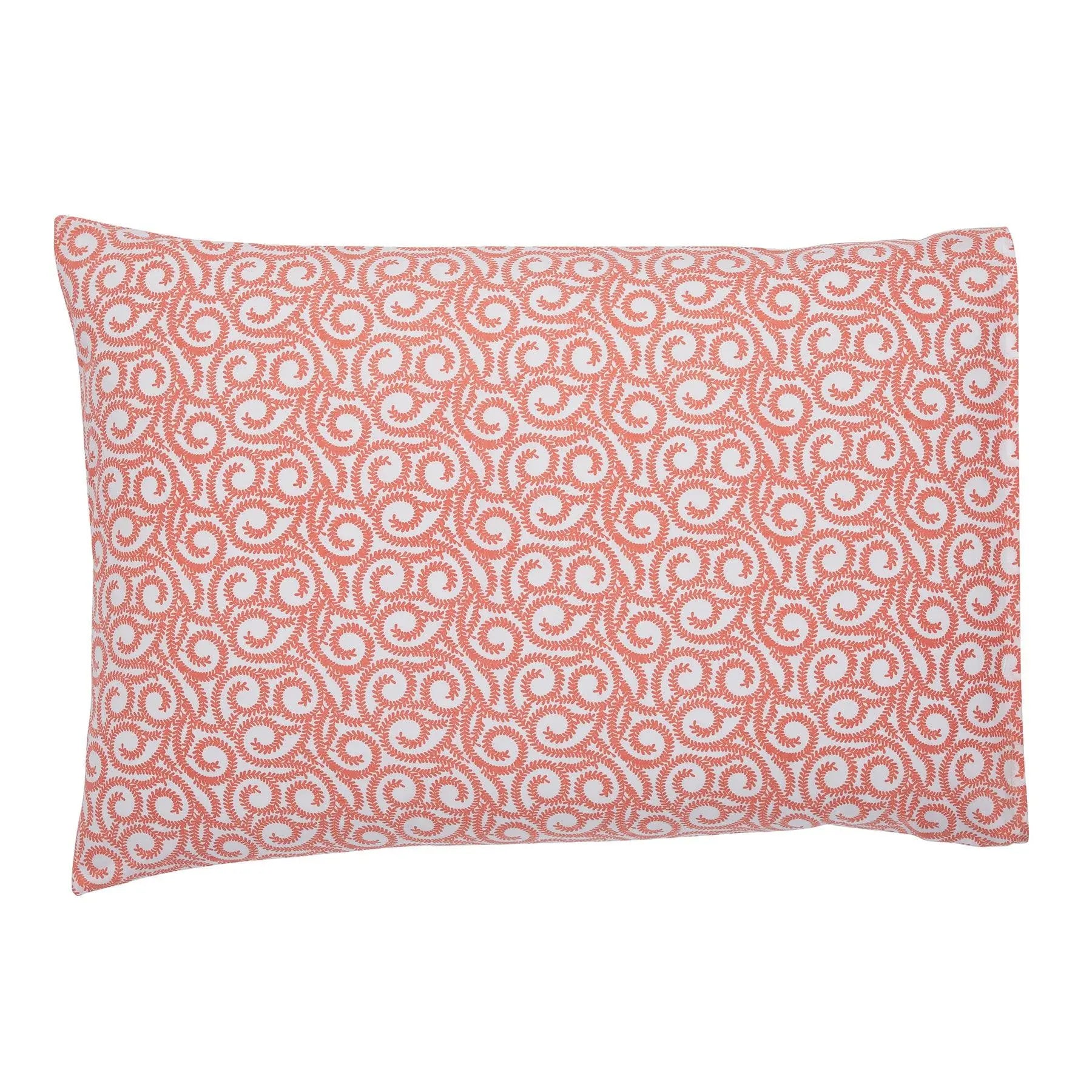 Chintz Garden Maroon Hand Screen Print Cotton Pillow Cover