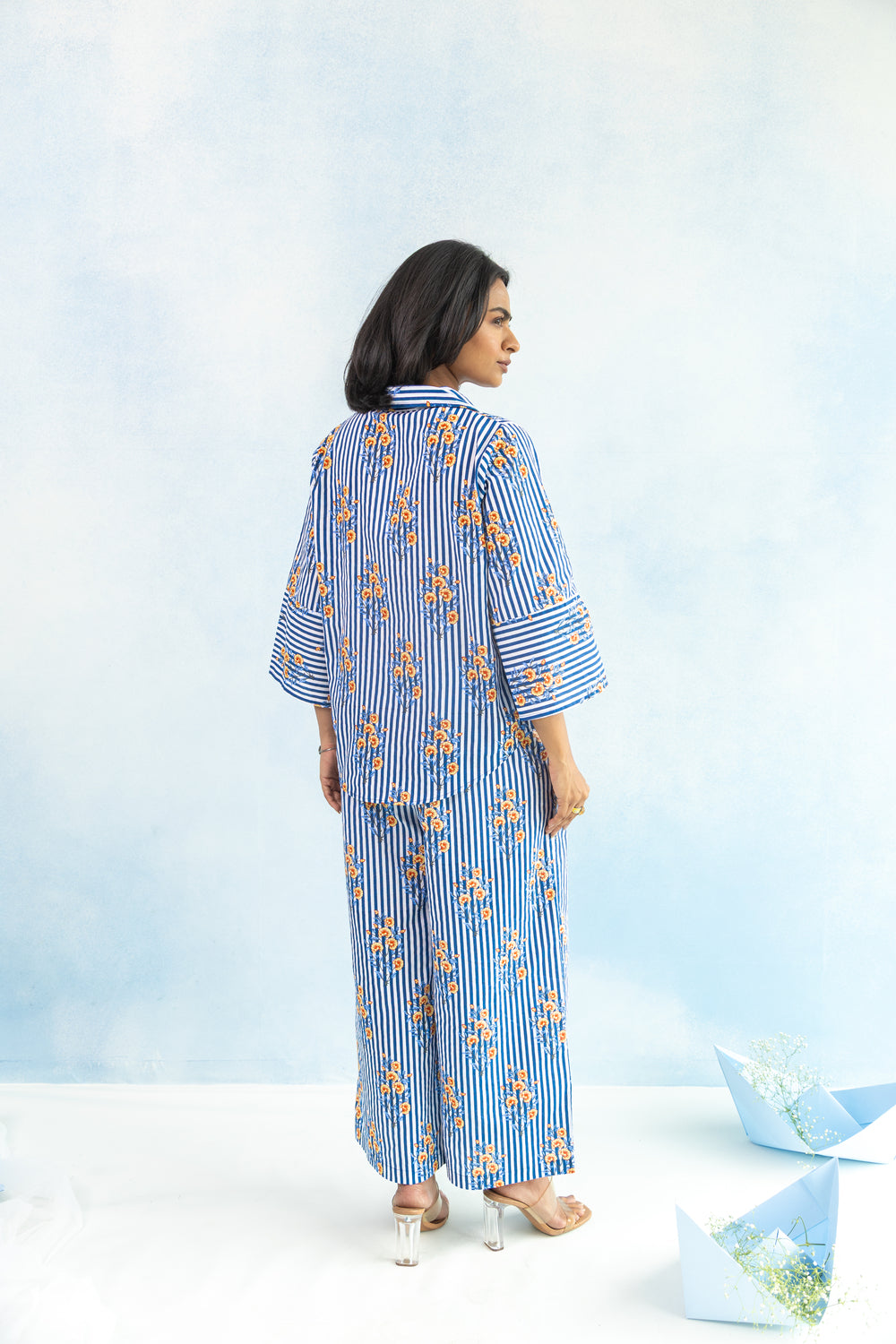 Loose Button Down Shirt – Blue