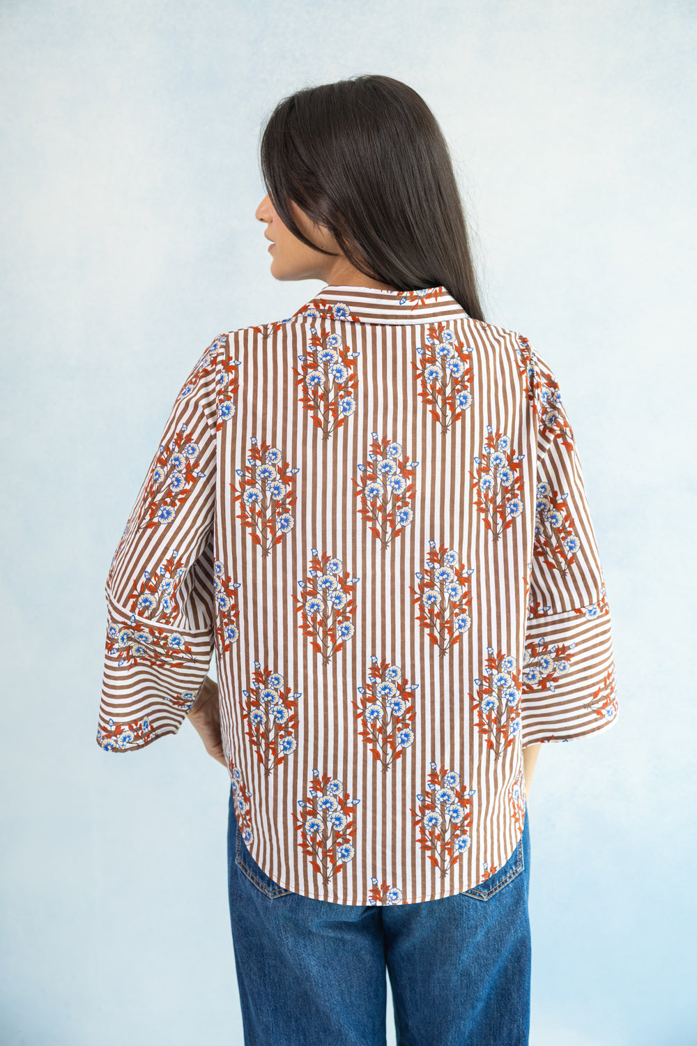 Loose Button Down Shirt – Brown