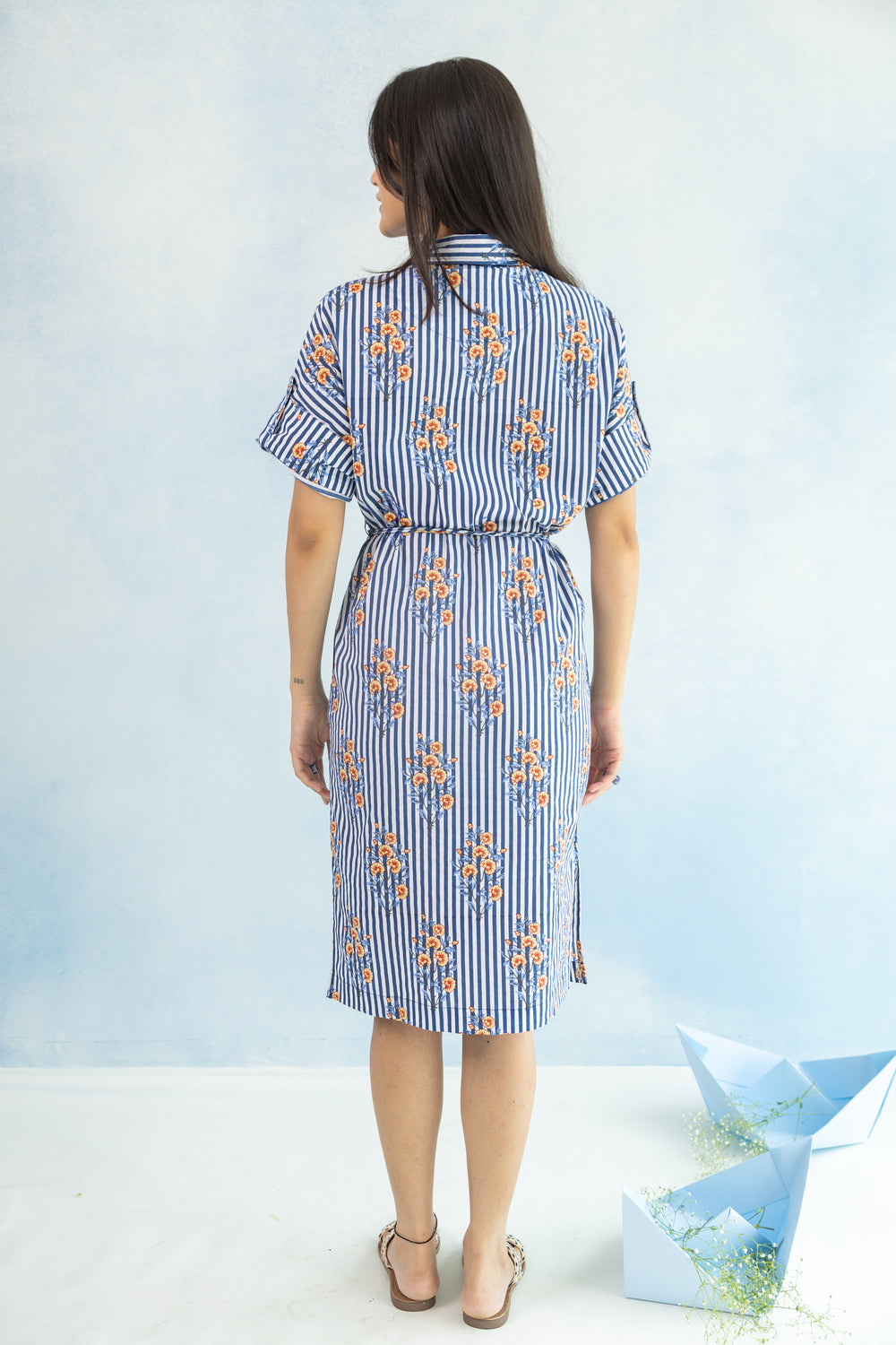 Hako Cotton Shirt Dress – Blue