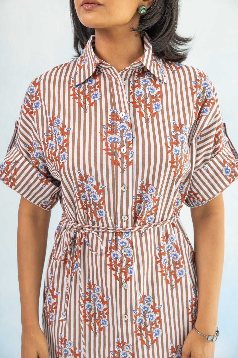 Hako Cotton Shirt Dress – Brown