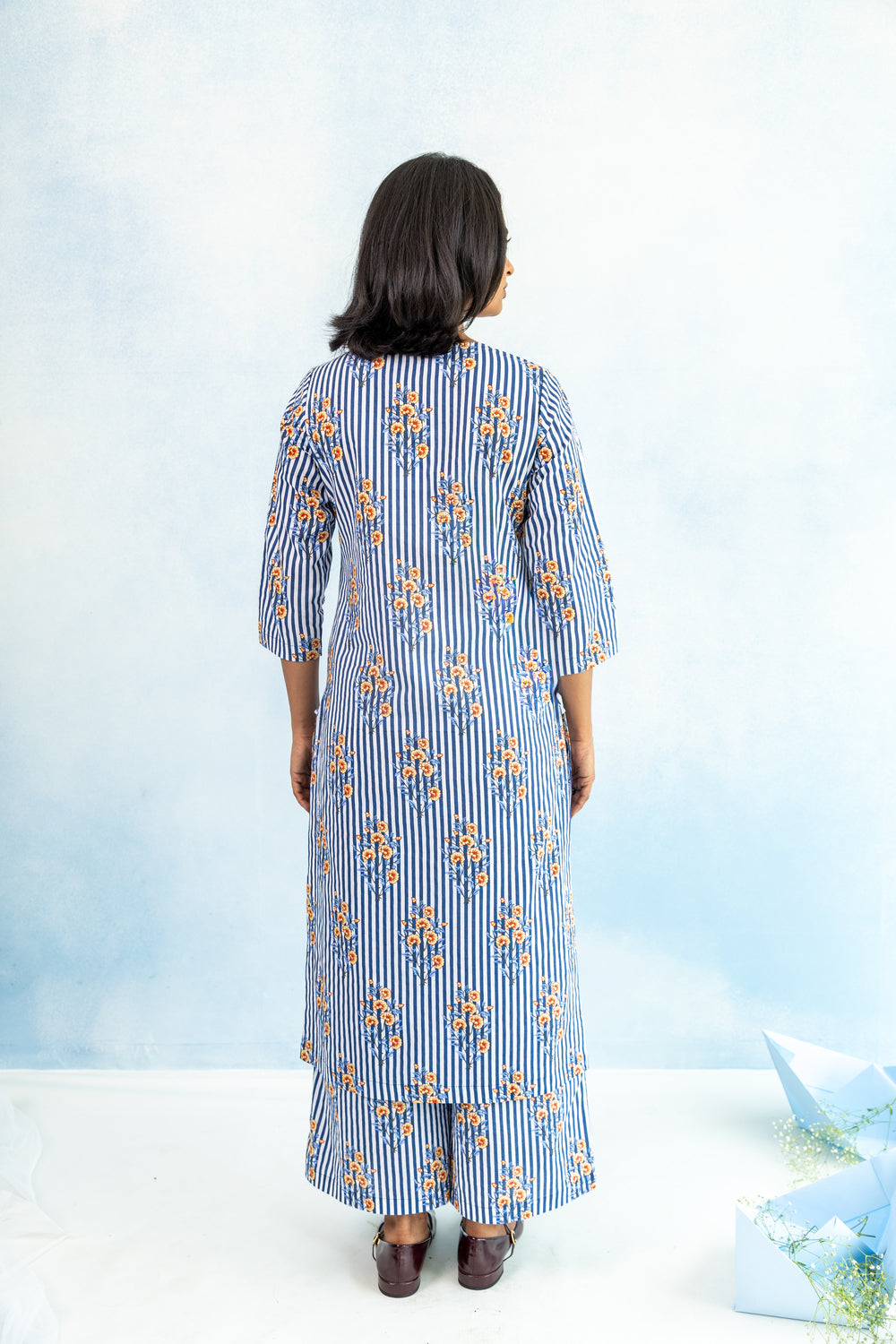 Regular Cotton Kurta – Blue
