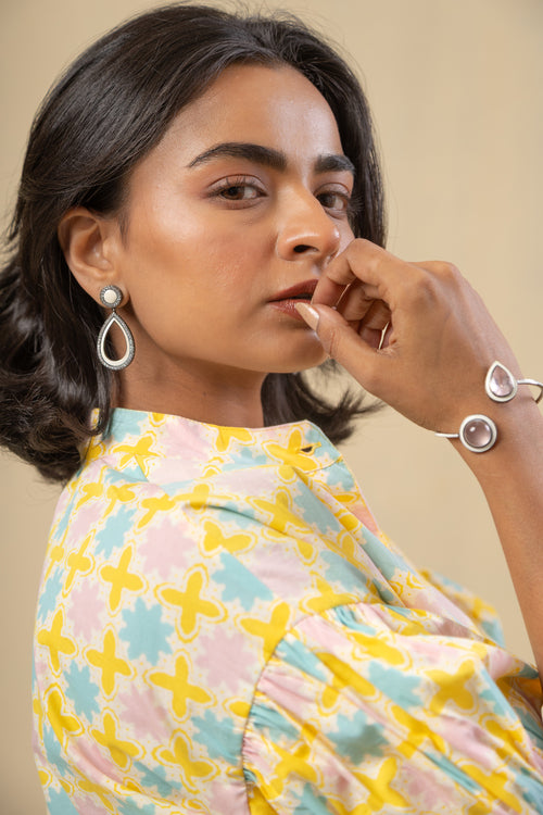 Bloom Cotton Shirt-Yellow