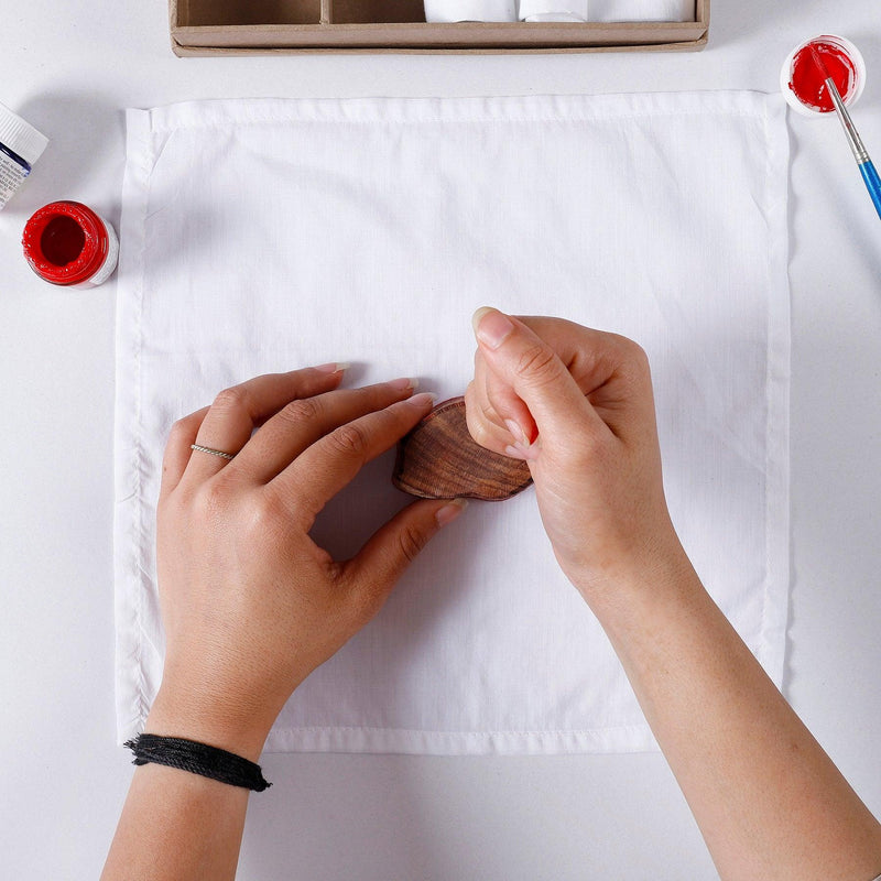 Multicolor DIY Blockprinting Kit for Napkins in Elephant