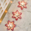 Pink & Dark Pink Lotus Floor Décor Set of 4