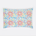 Sunflower Green & Pink Hand Block Print Cotton Pillow Cover