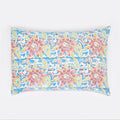 Sunflower Green & Pink Hand Block Print Cotton Pillow Cover