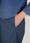 Navy Blue Regular Cotton Tapered Pant