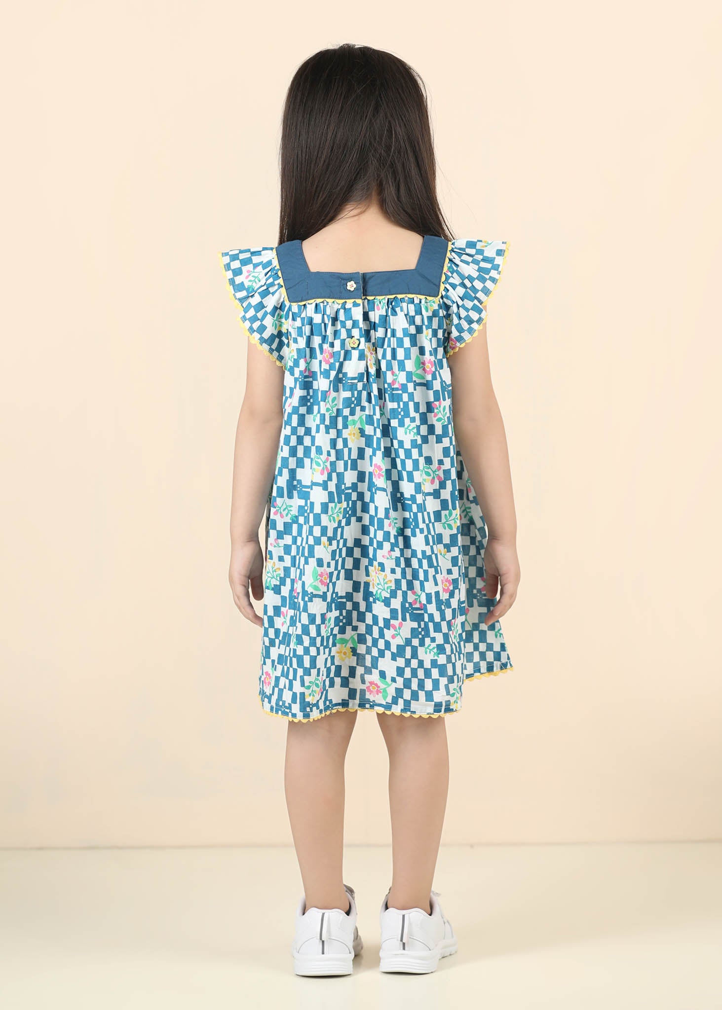 Scarlet Cotton Dress – Blue (6M–12 Yrs)