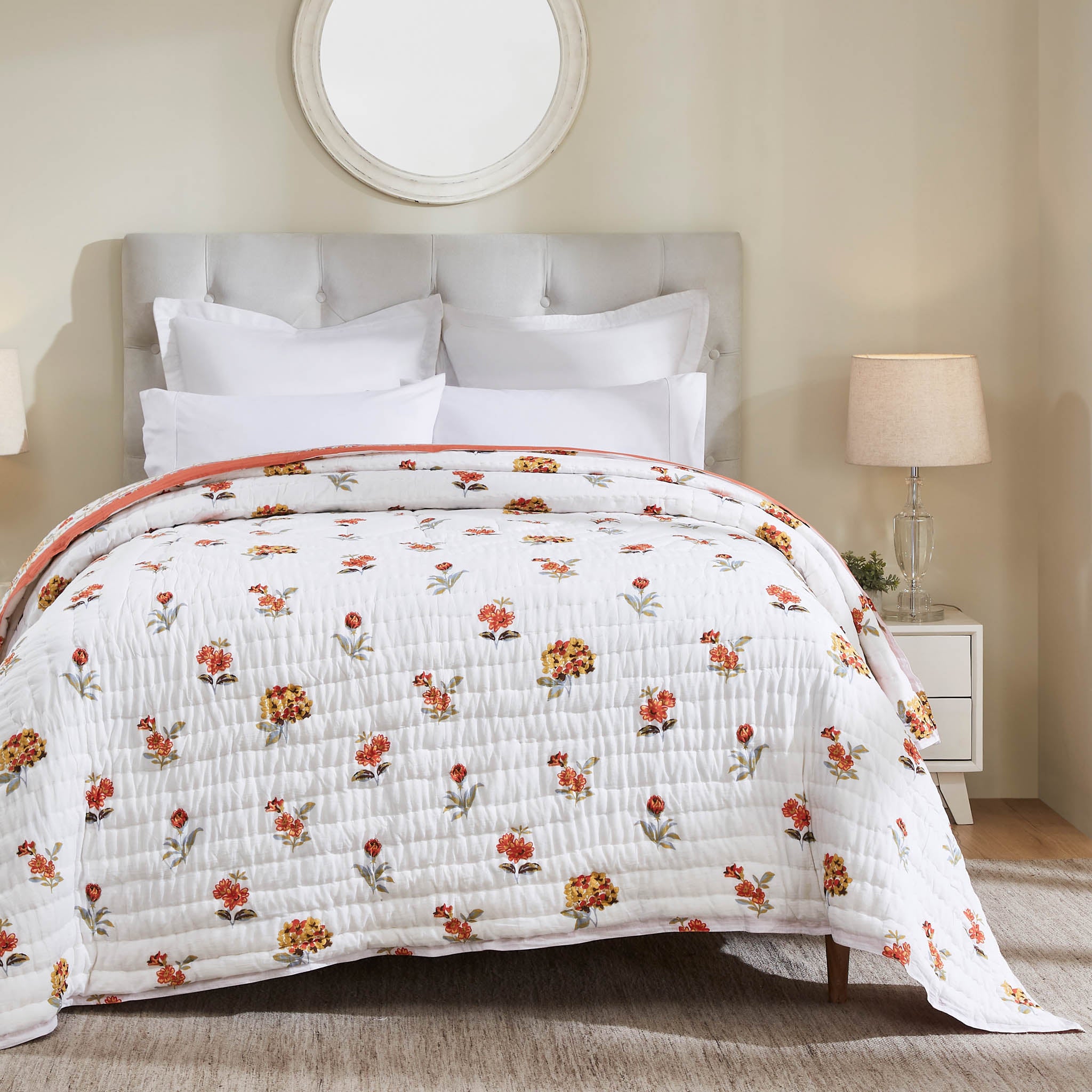 Tarangini Cotton Quilt – Rust Brown