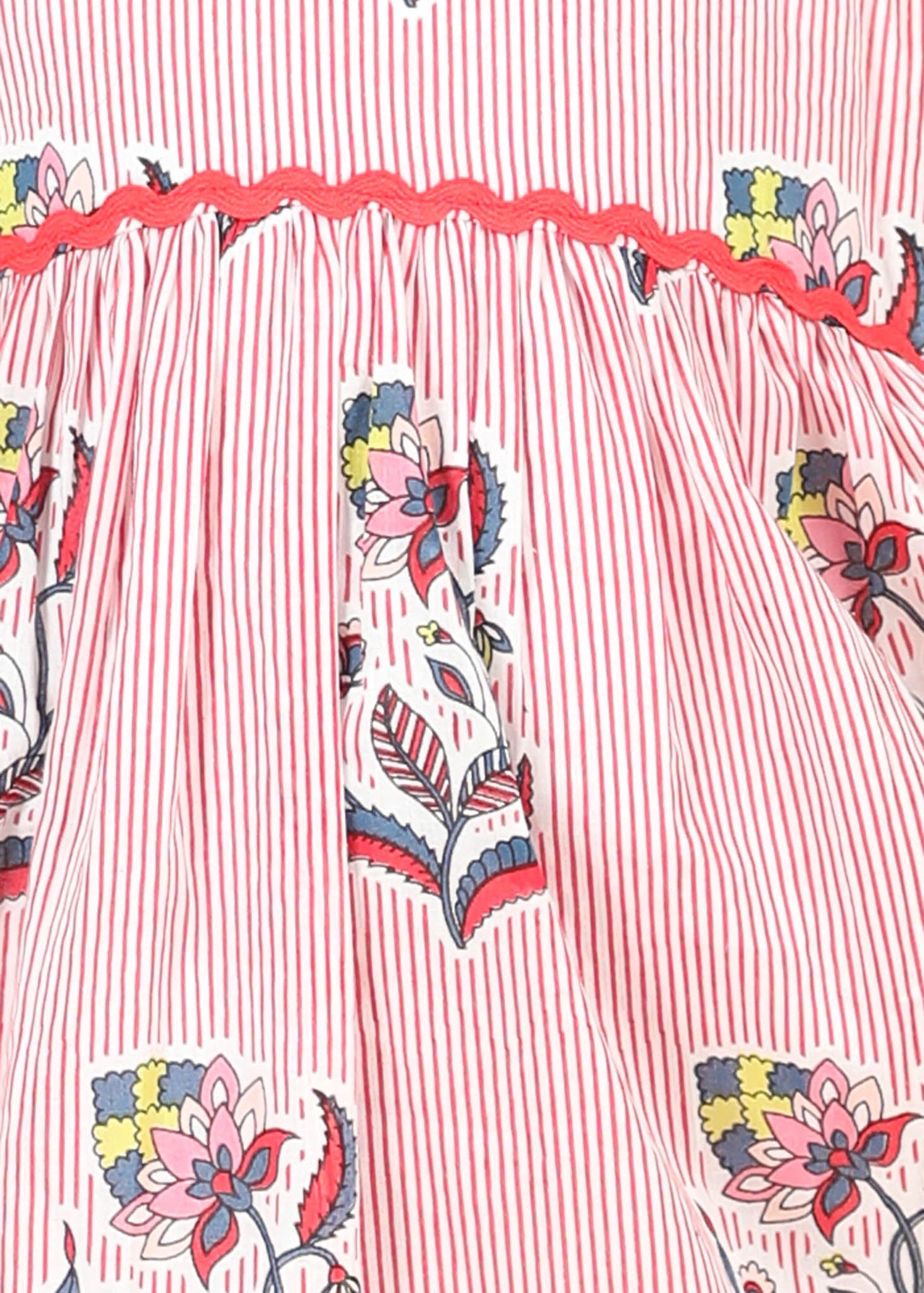Taya Buti Cotton Dress Girls – Red (6M–12 Yrs)
