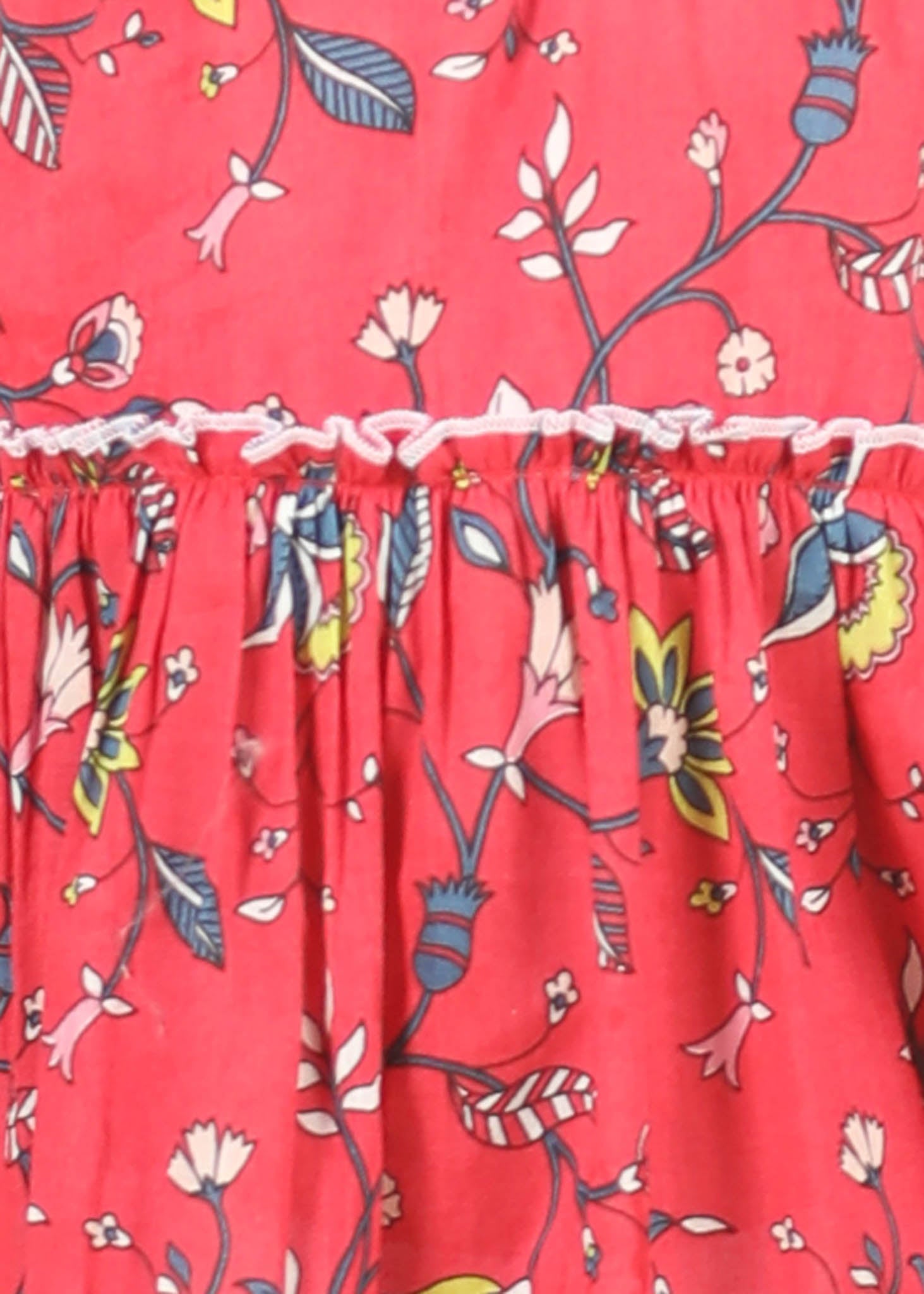 Mia Jaal Cotton Dress Girls – Red (6M–12 Yrs)