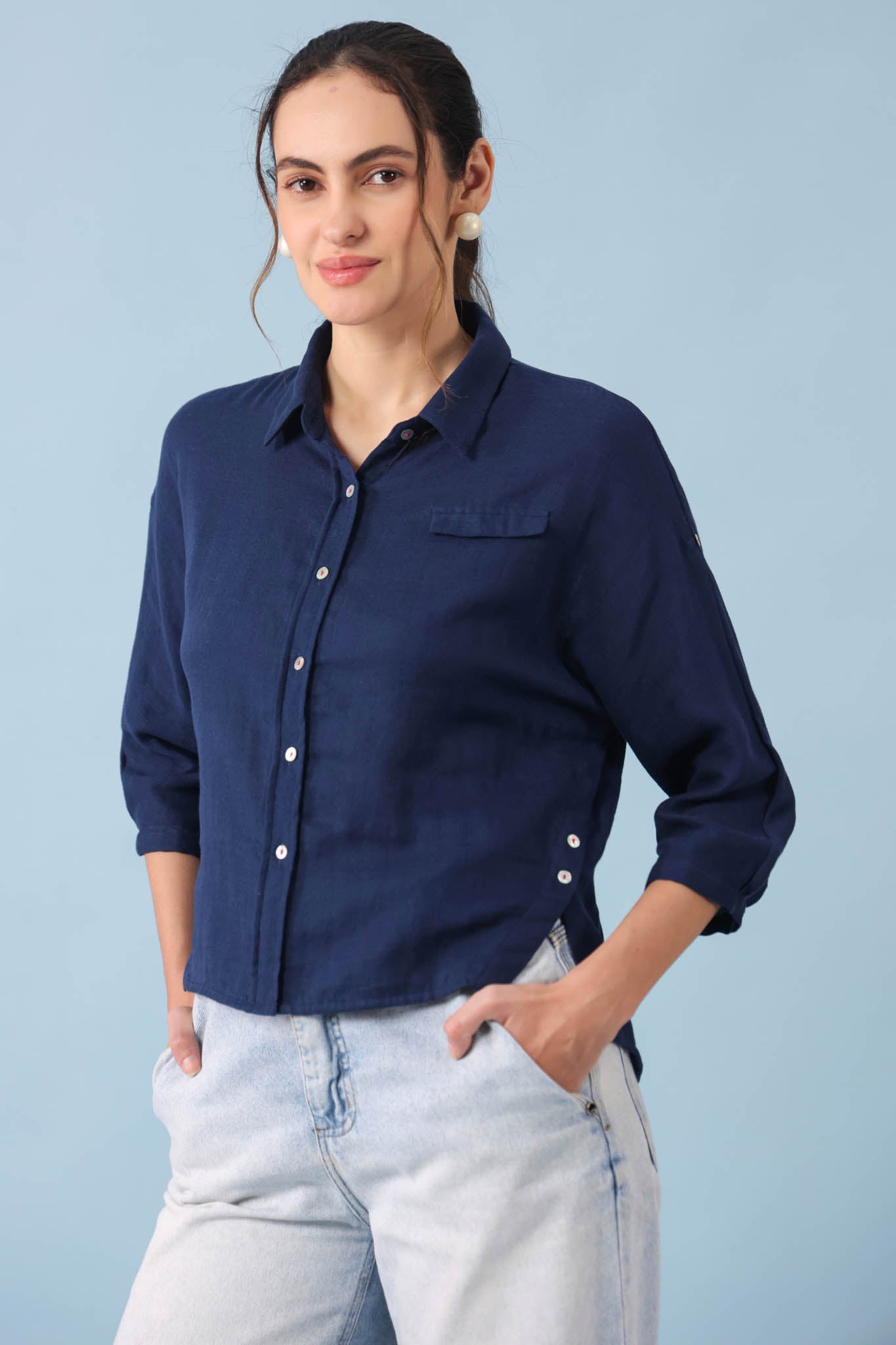 Dolman Sleeve Shirt – Blue