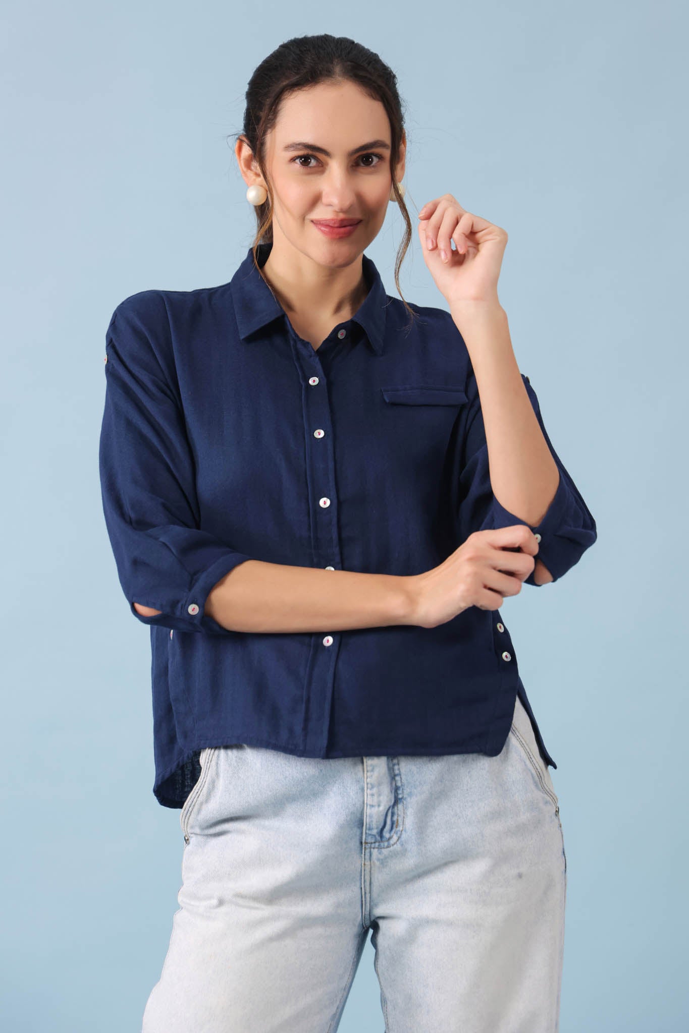 Dolman Sleeve Shirt – Blue