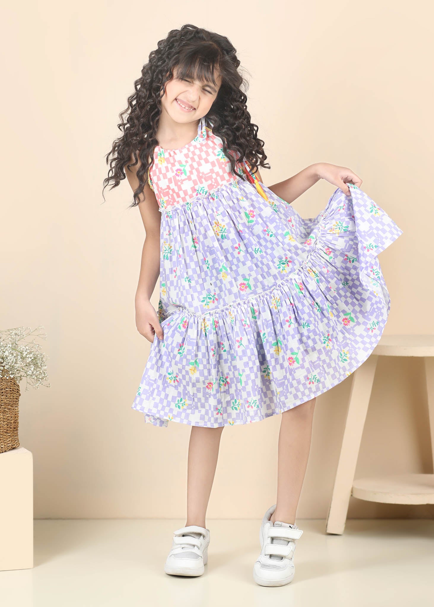 Nia Tiered Cotton Dress – Lilac (6M–12 Yrs)