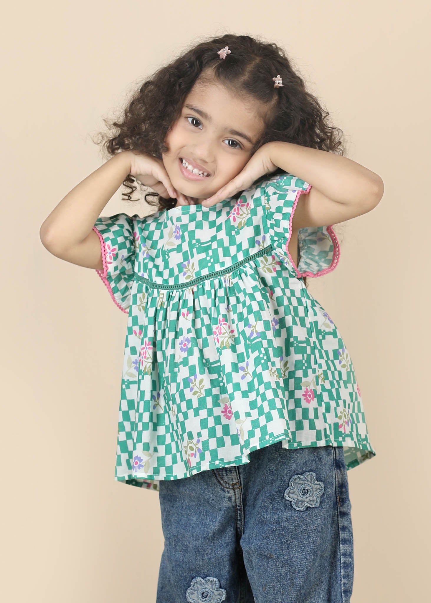 Vrishti Cotton Top – Green (6M–12 Yrs)