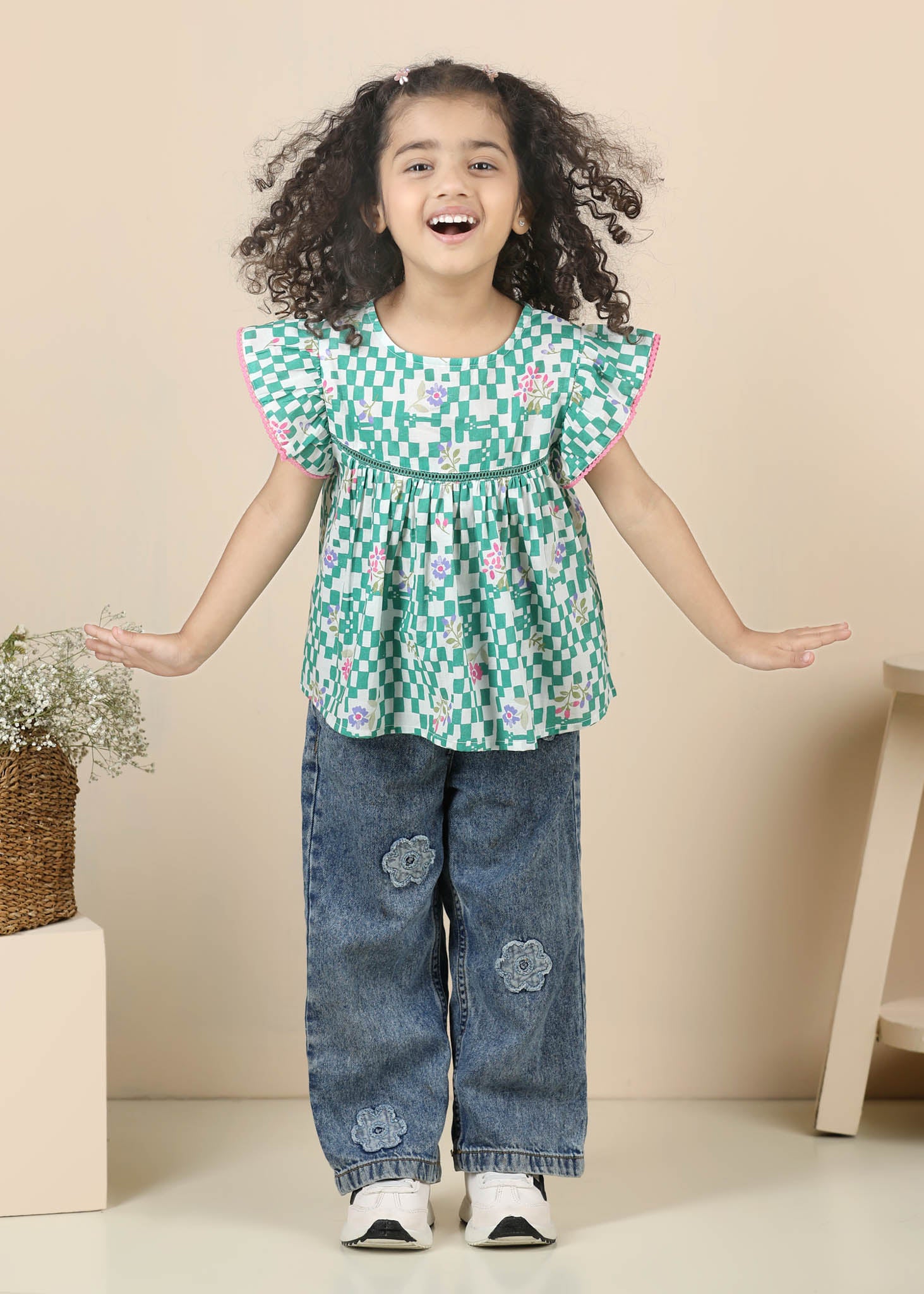 Vrishti Cotton Top – Green (6M–12 Yrs)