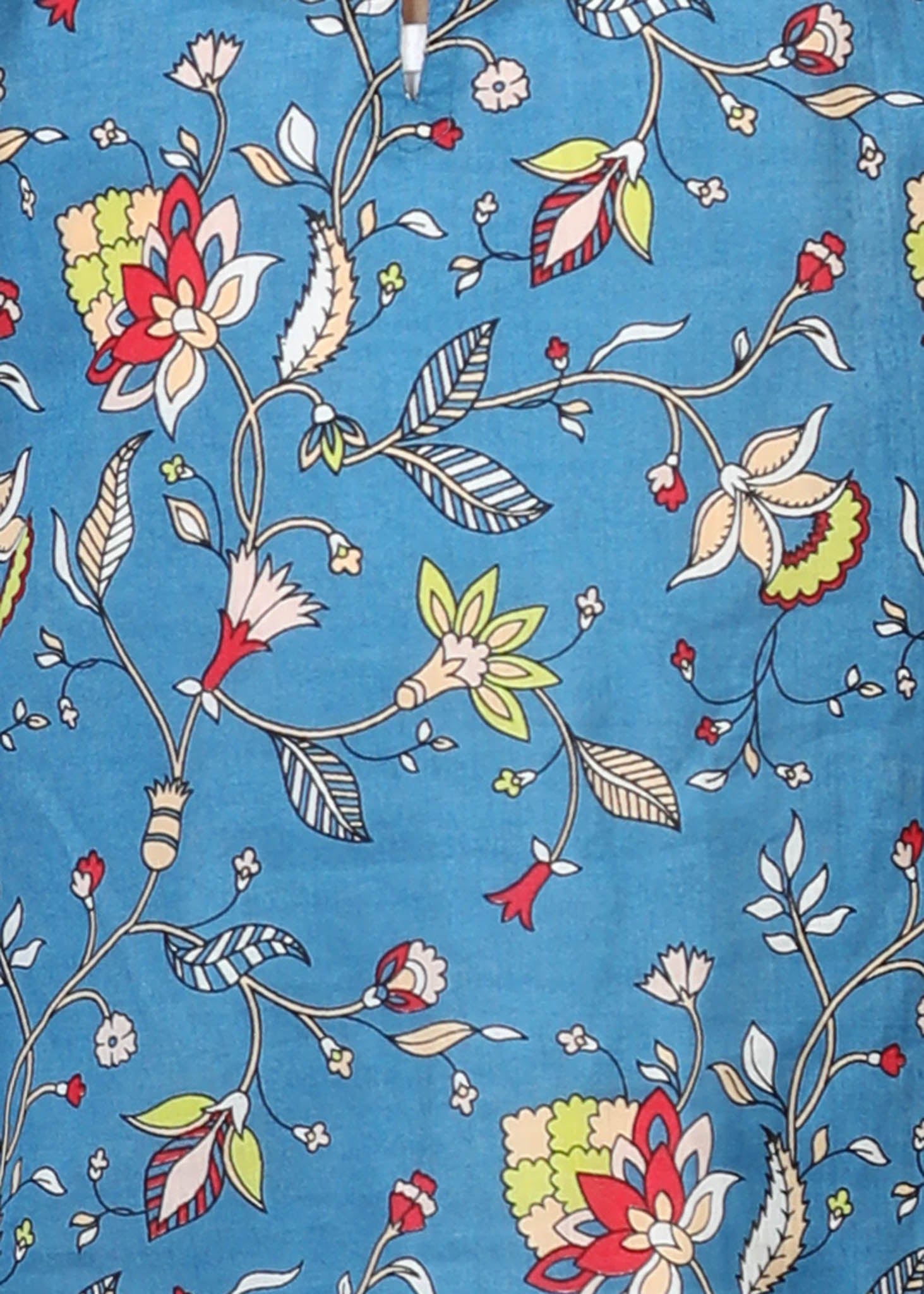 Boatneck Cotton Kurta Pant Set Girls – Blue (2–12 Yrs)