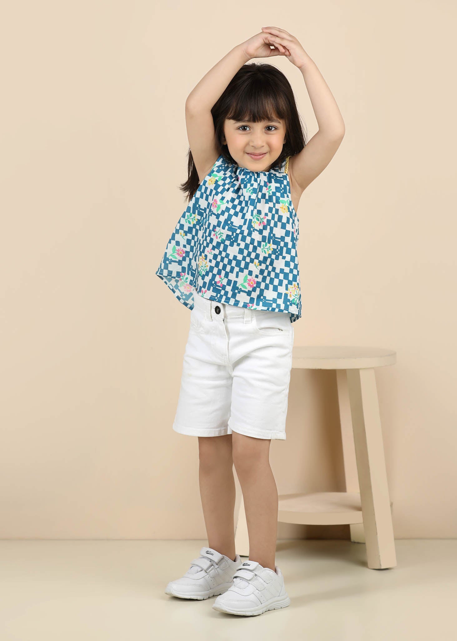 Ivy Cotton Top – Blue (6M–12 Yrs)