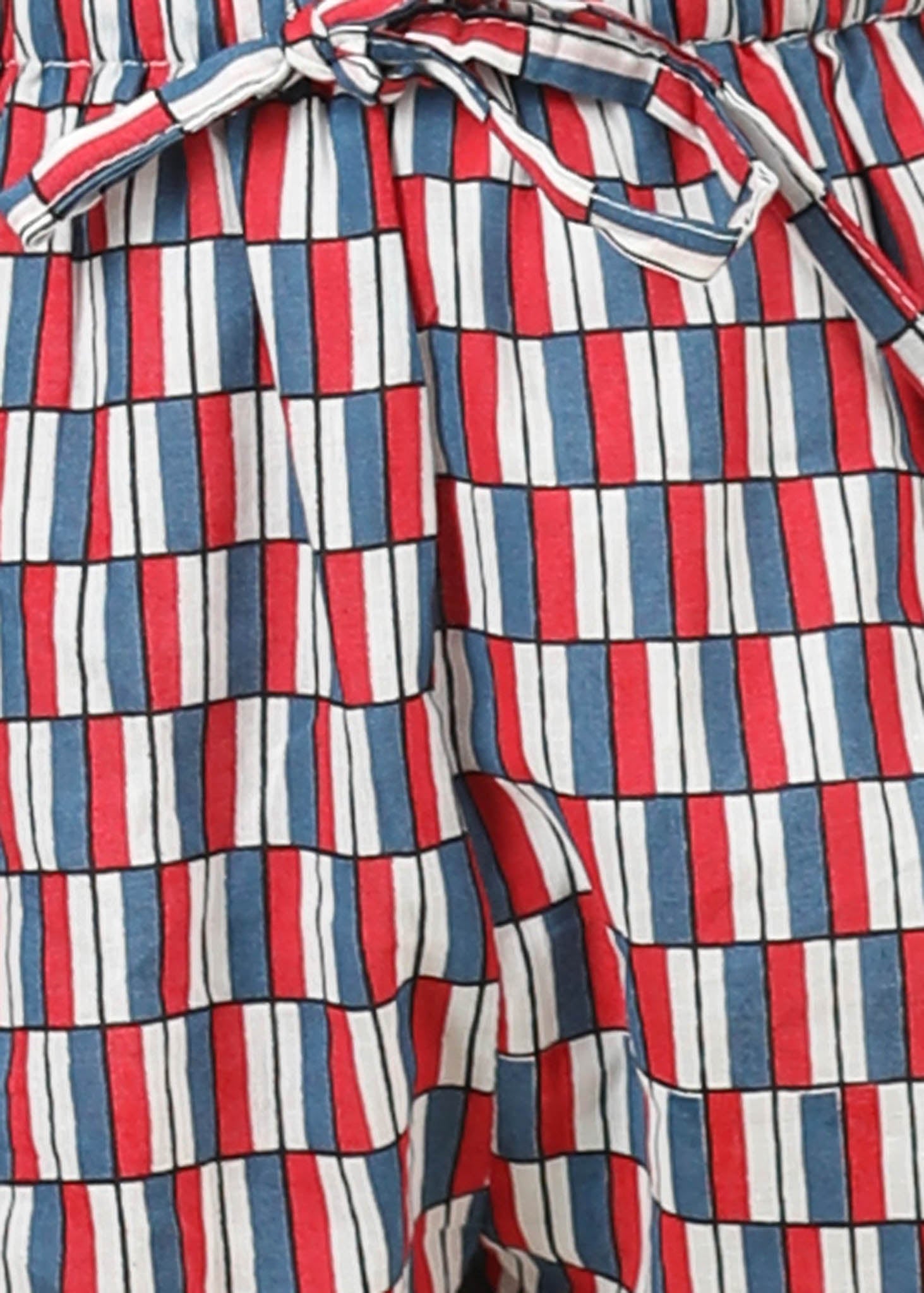 Snooze Jaal Cotton Shorts – Red/Blue (2–12 Yrs)