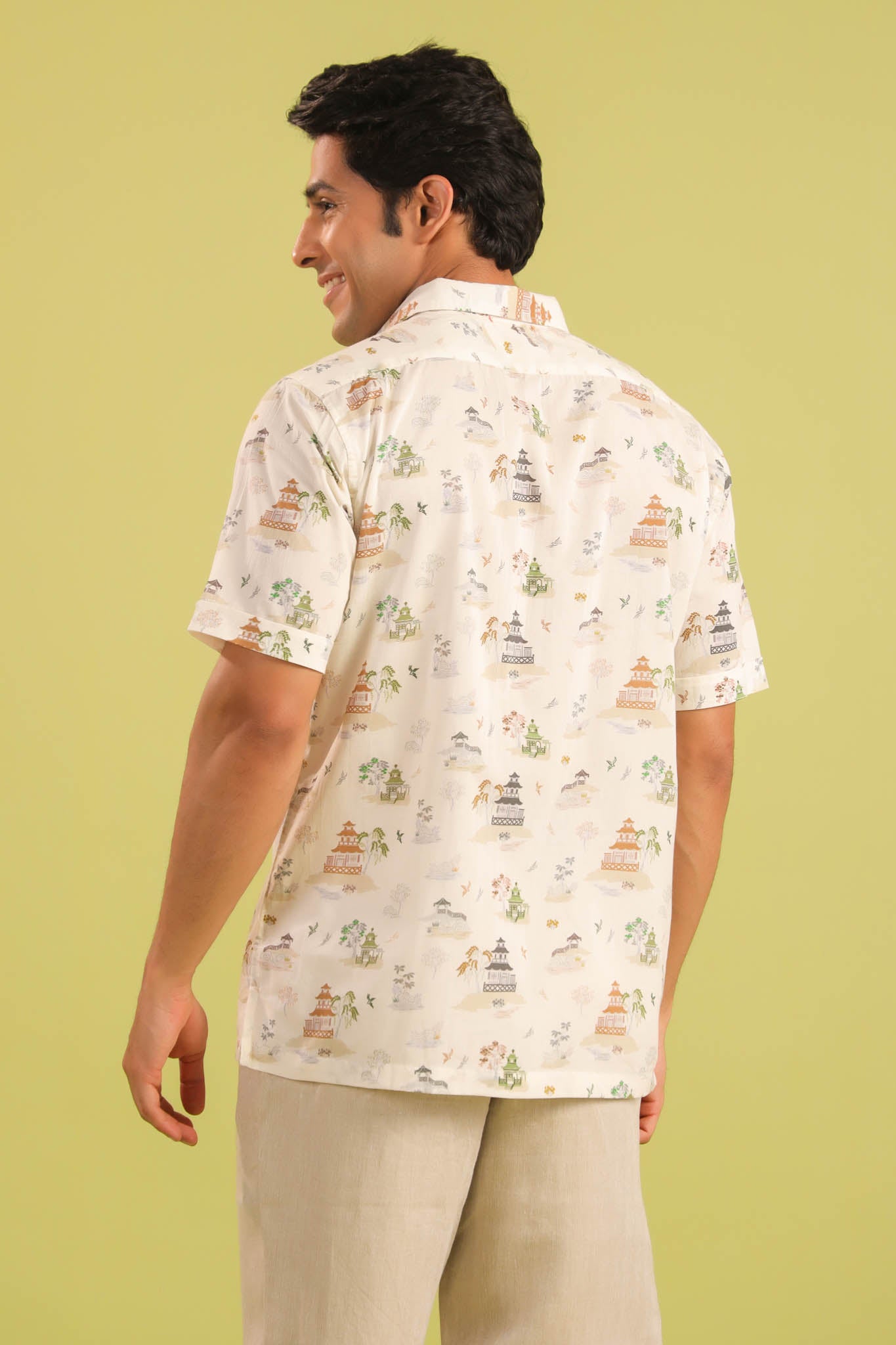 Zen Temple Cotton Shirt – Crème