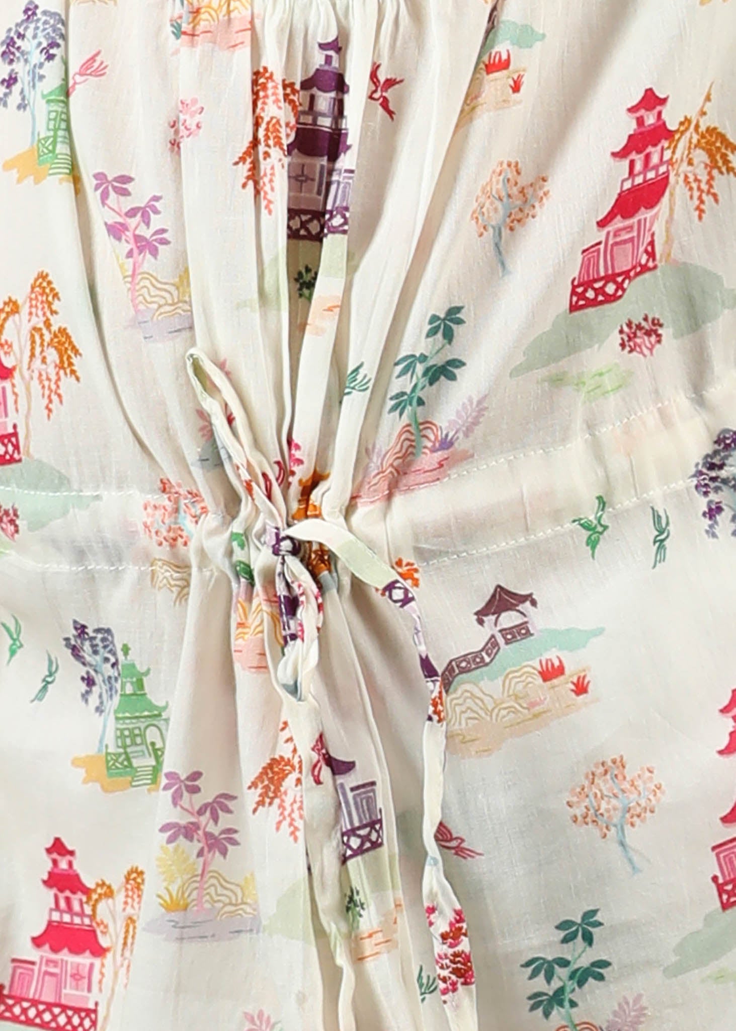 Zen Temple Cotton Kaftan – Crème (6M–12 Yrs)