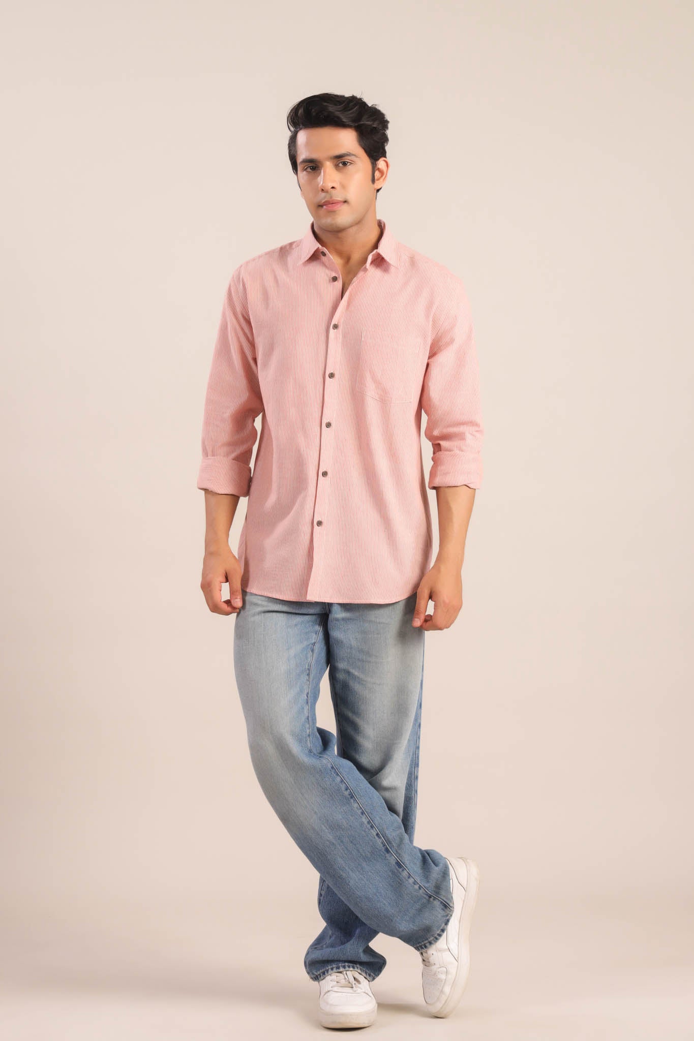 Full Sleeves Collar Shirt-Red