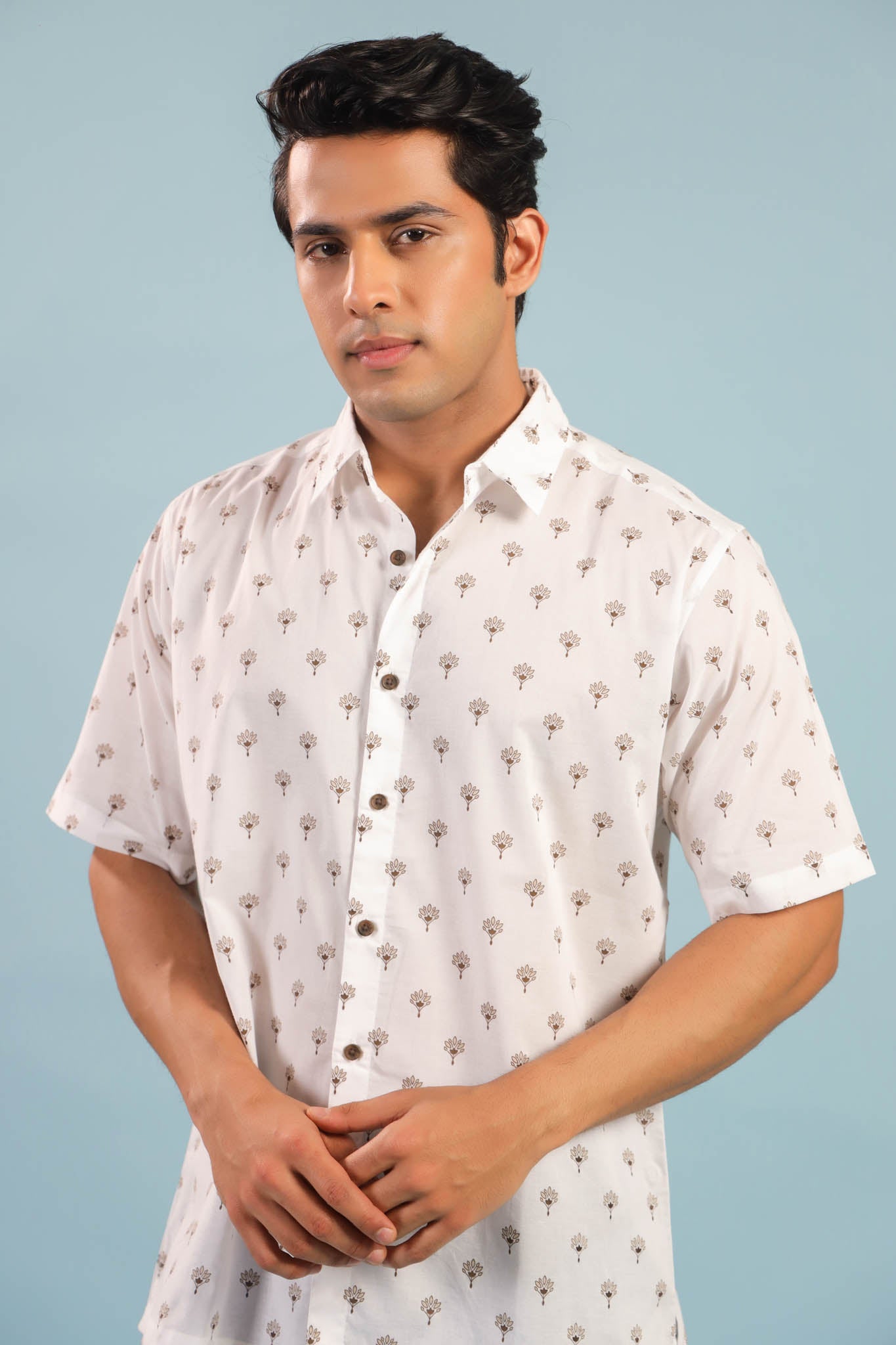 Classic Buti Cotton Shirt - Creme/ Beige