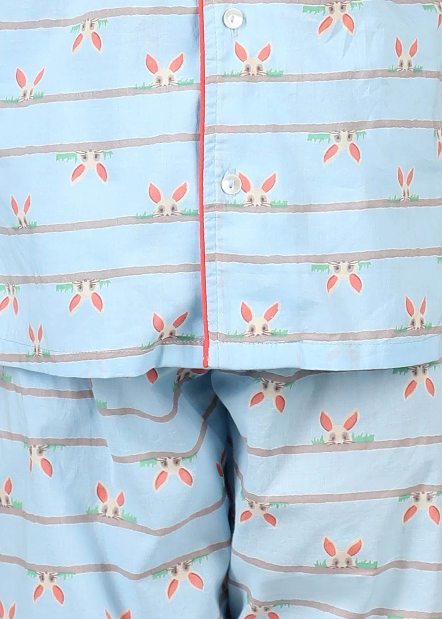 Bunny Peak Print Cotton Night Suit – Blue (1–12 Yrs)