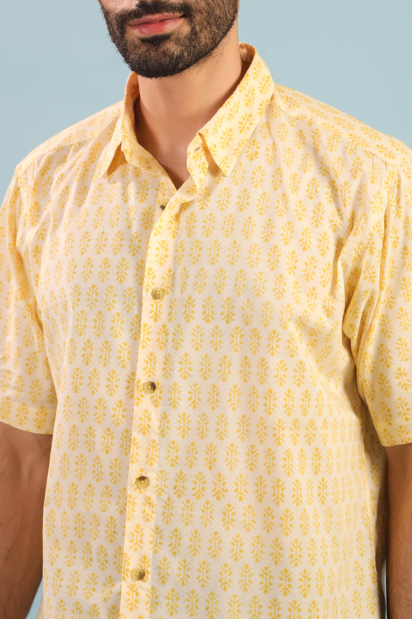 Timeless Buti Cotton Shirt - Yellow