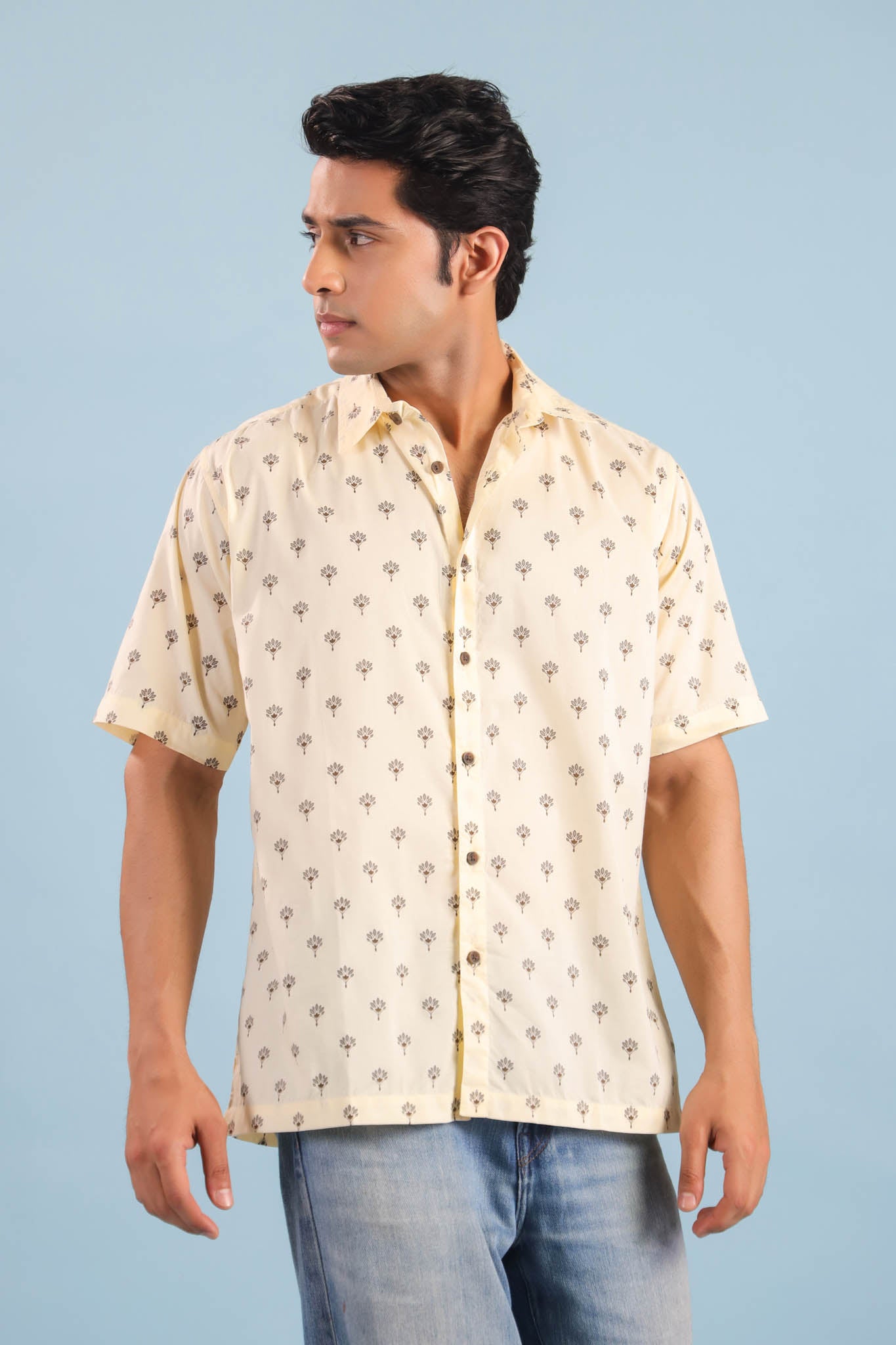 Classic Buti Cotton Shirt - Yellow