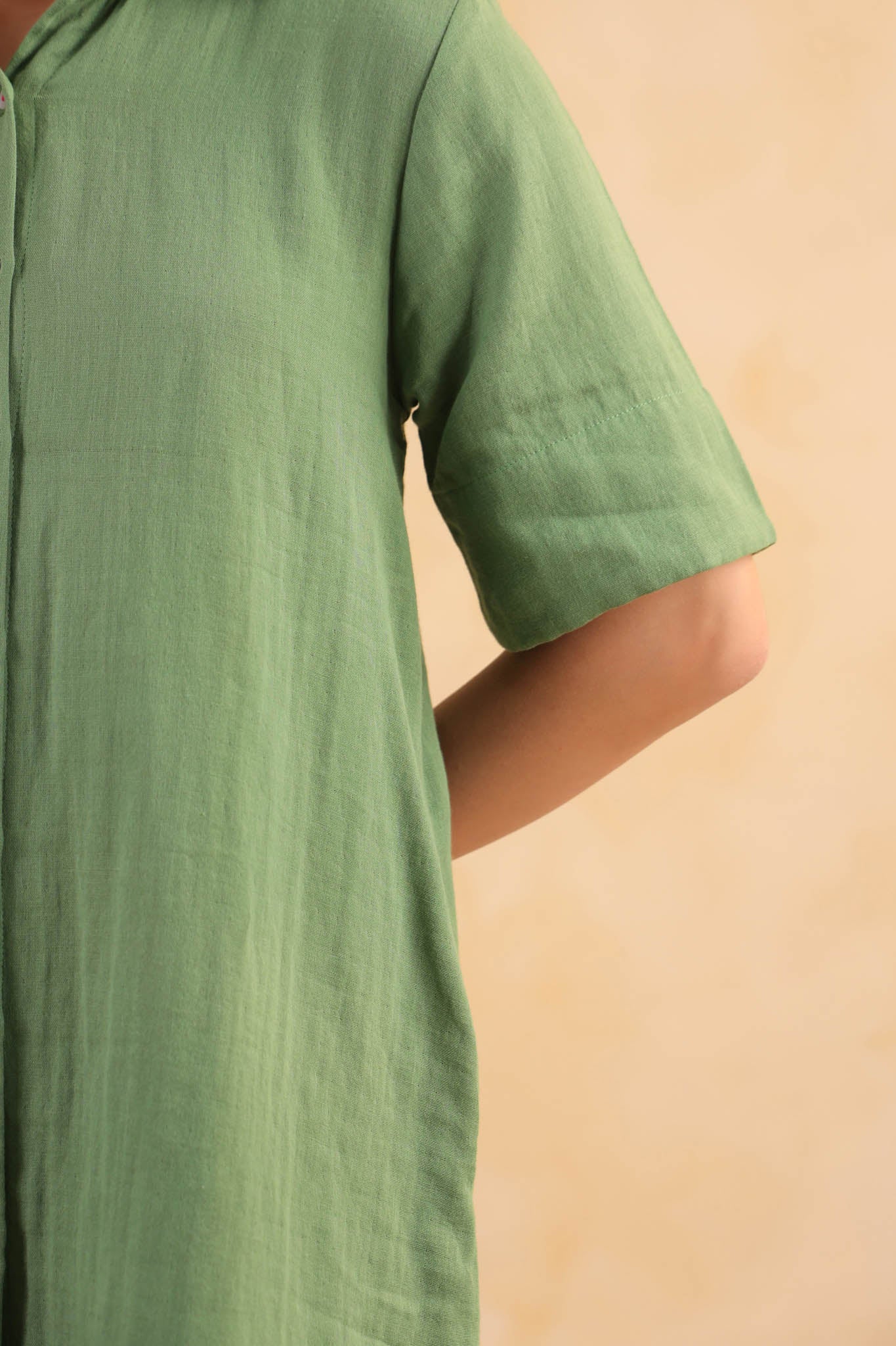 Midi Shirt Dress-Turf Green