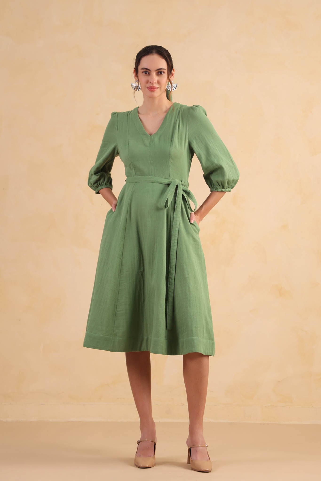 Aureline Dress – Turf Green