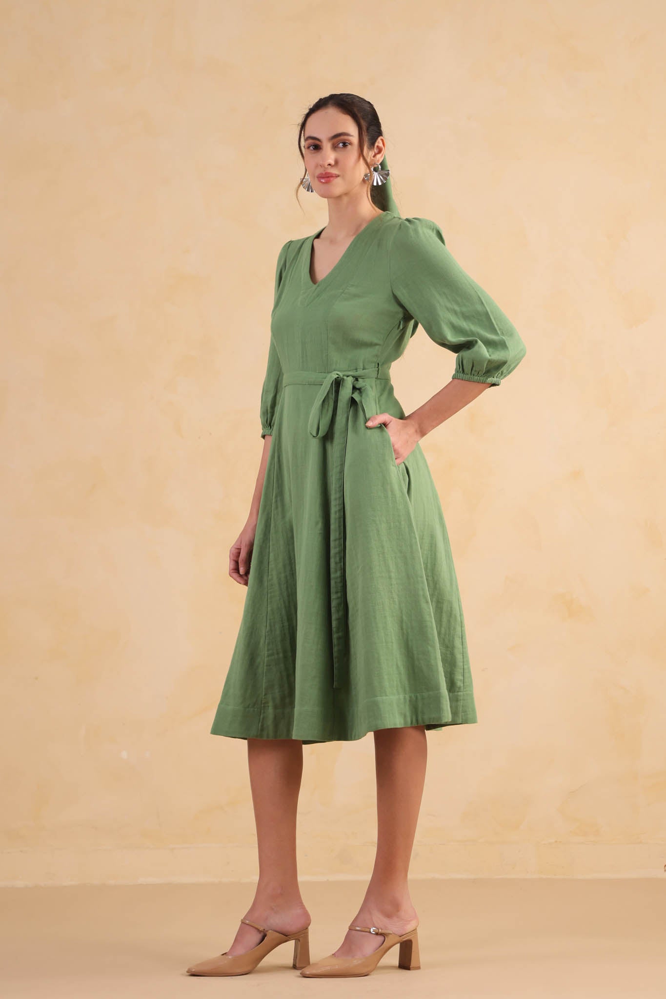 Aureline Dress – Turf Green
